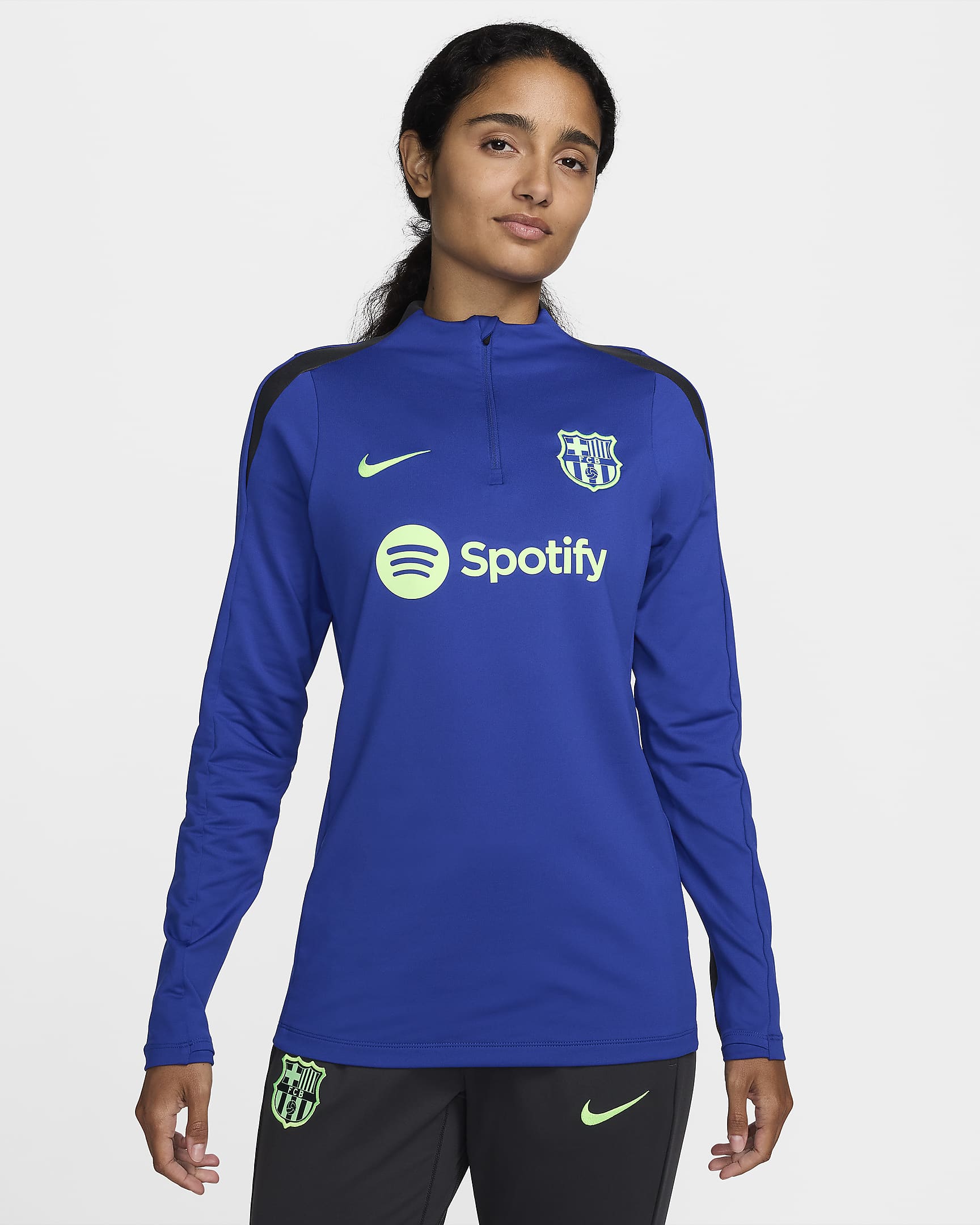 F.C. Barcelona Strike Third Women's Nike Dri-FIT Football Drill Top - Old Royal/Old Royal/Anthracite/Lime Blast