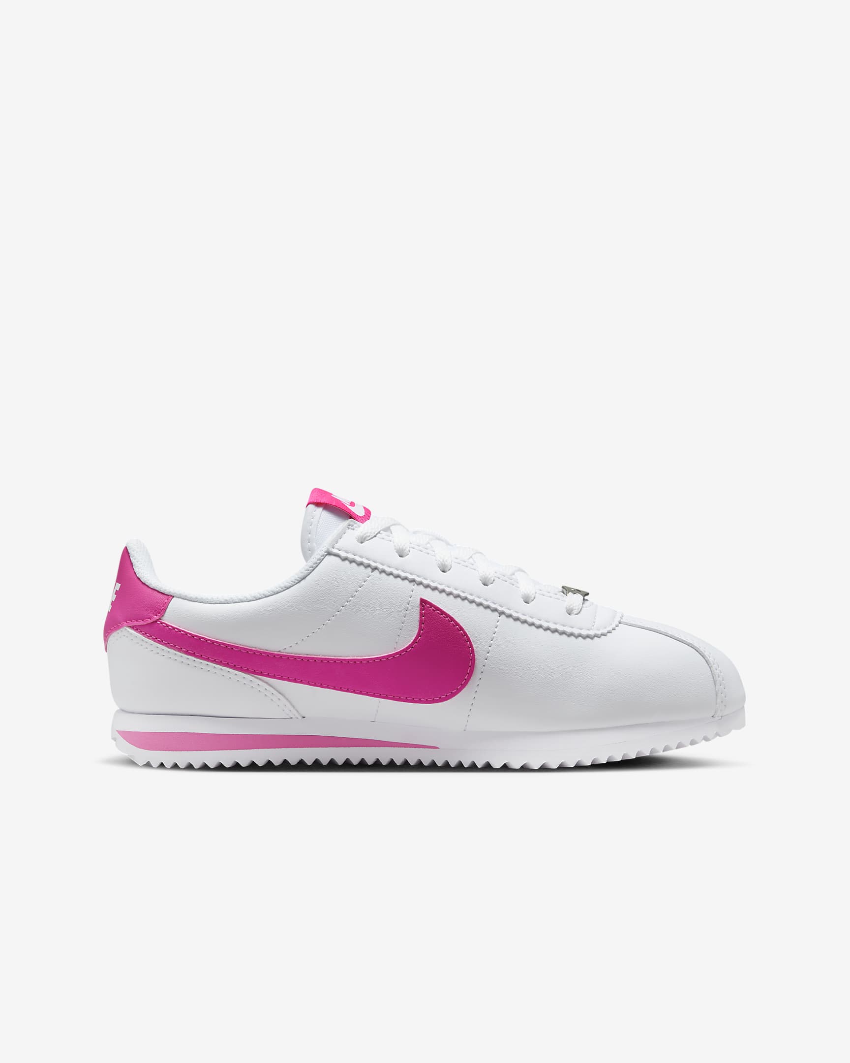 Chaussure Nike Cortez pour ado - Blanc/Laser Fuchsia