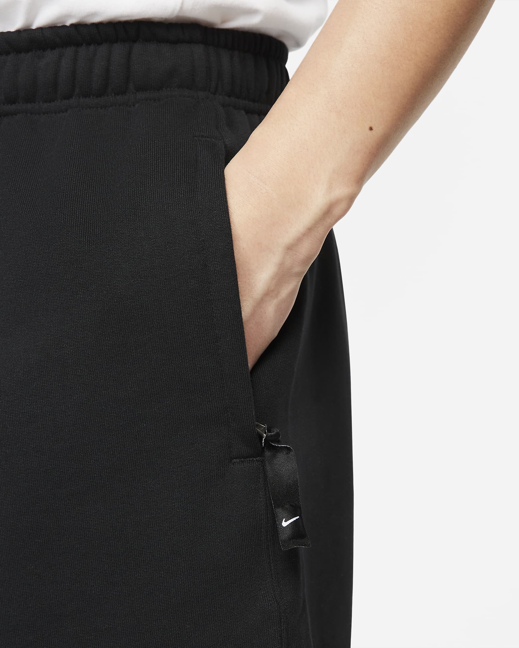 Nike Solo Swoosh Men's French Terry Shorts - Black/White