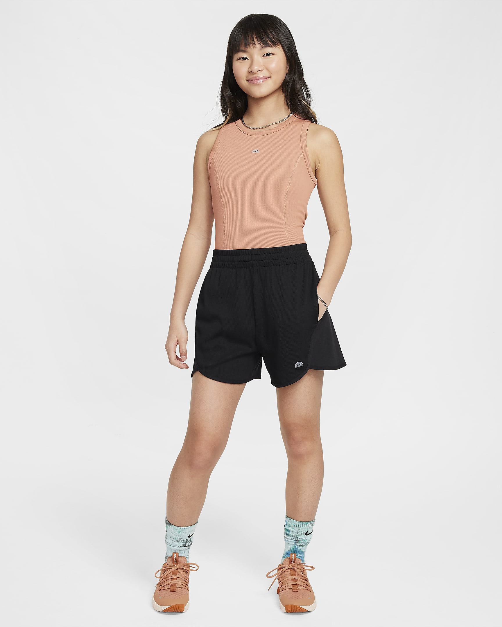 Nike Breezy Girls' Dri-FIT Training Shorts - Black/Black