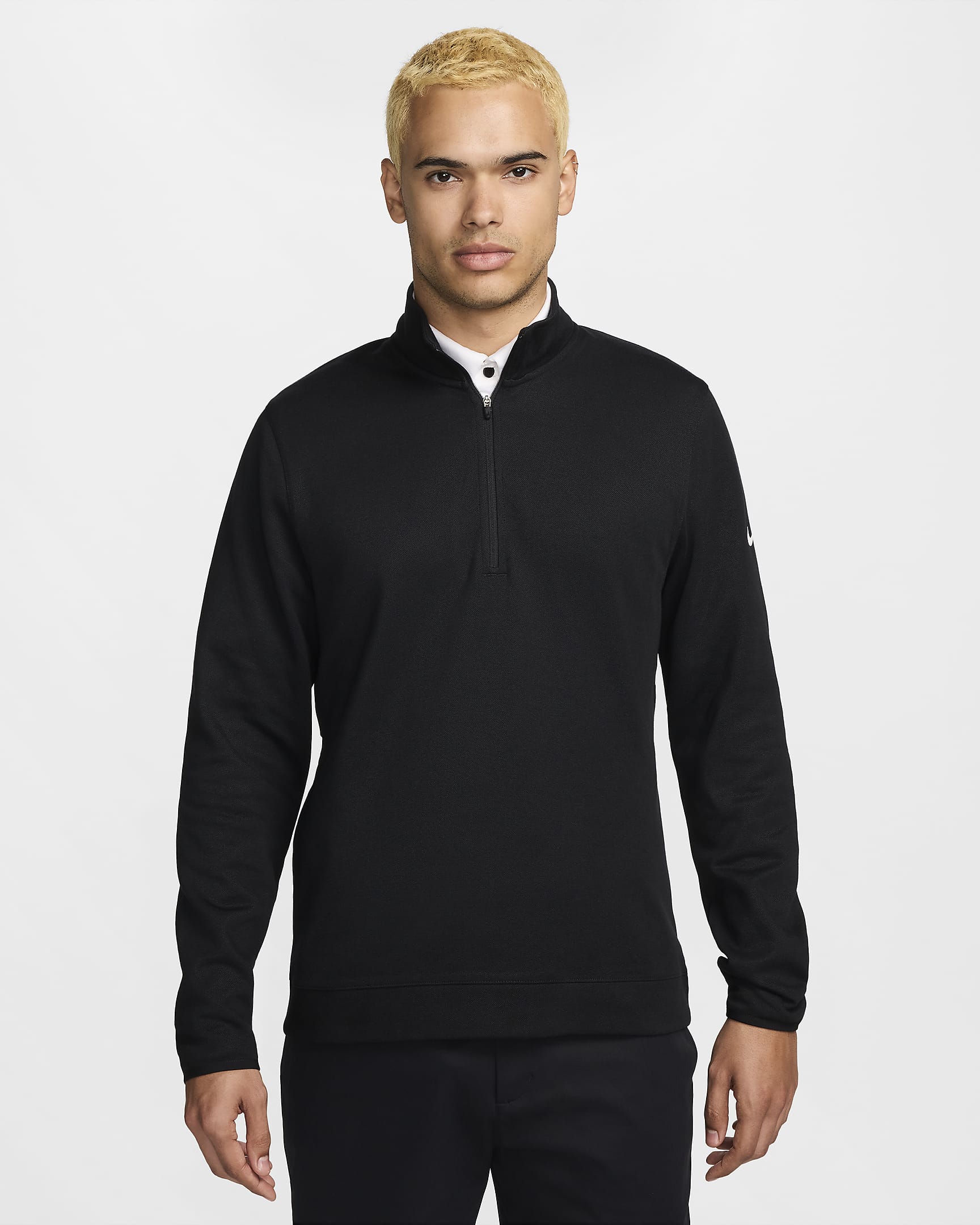 Haut de golf à demi-zip Nike Tour pour homme - Noir/Blanc