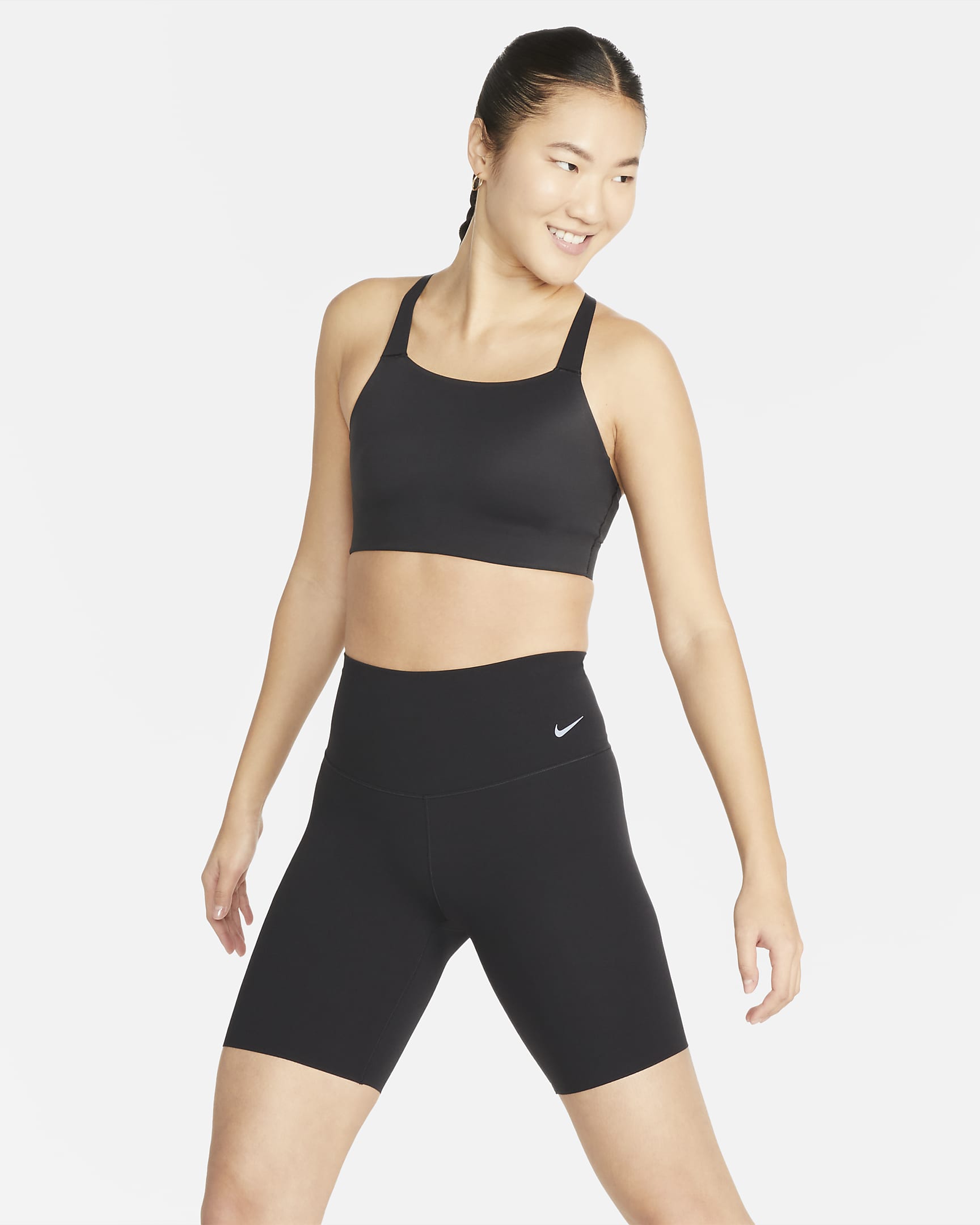 Nike Zenvy Women's Gentle-Support High-Waisted 20cm (approx.) Biker Shorts - Black/Black