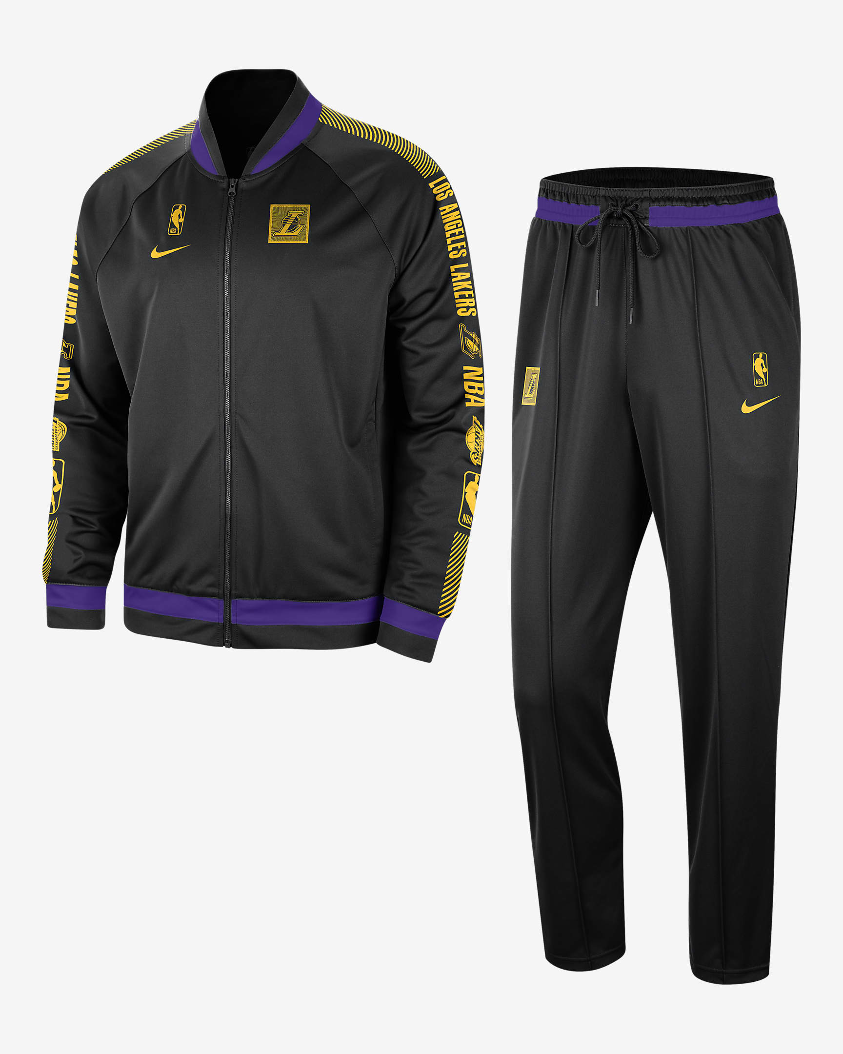 Los Angeles Lakers Starting 5 Nike Dri-FIT NBA-trainingspak voor heren - Zwart/Field Purple