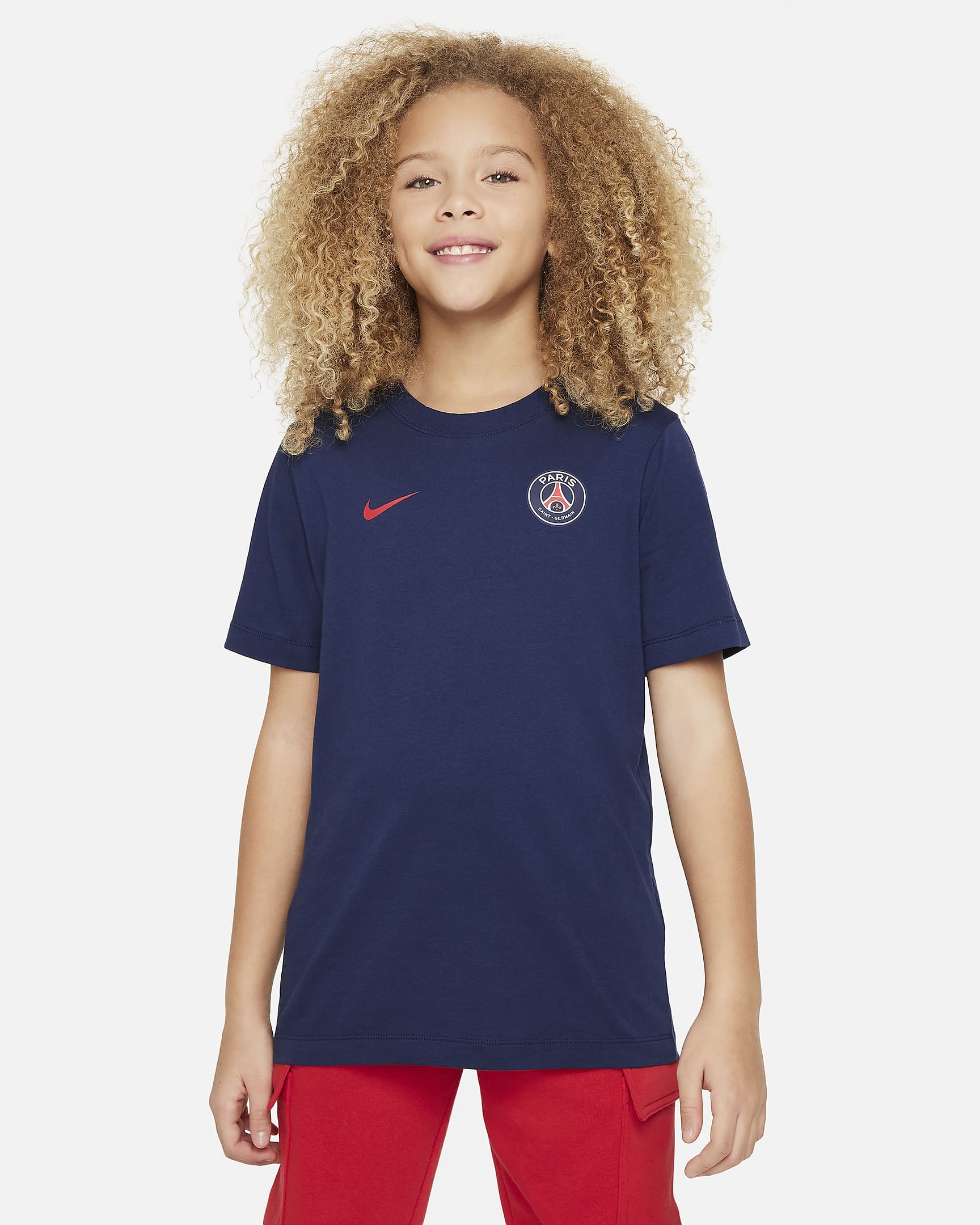 Paris Saint-Germain Big Kids' Nike Soccer T-Shirt - Midnight Navy