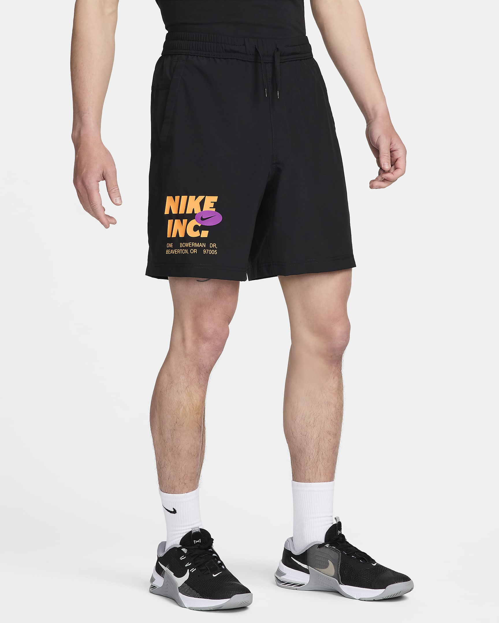 Nike Form Men's Dri-FIT 18cm (approx.) Unlined Fitness Shorts - Black/Sundial/Vivid Purple