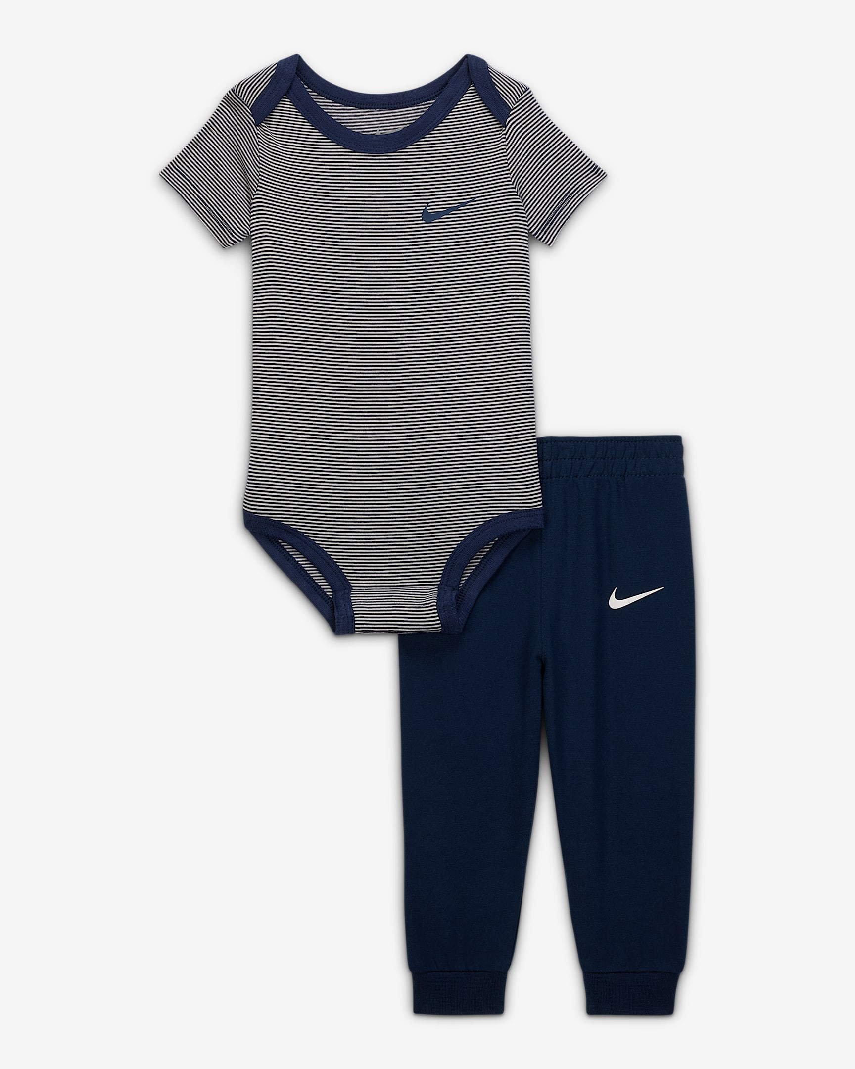 Nike Baby (0-6M) Striped Bodysuit and Joggers Set - Midnight Navy