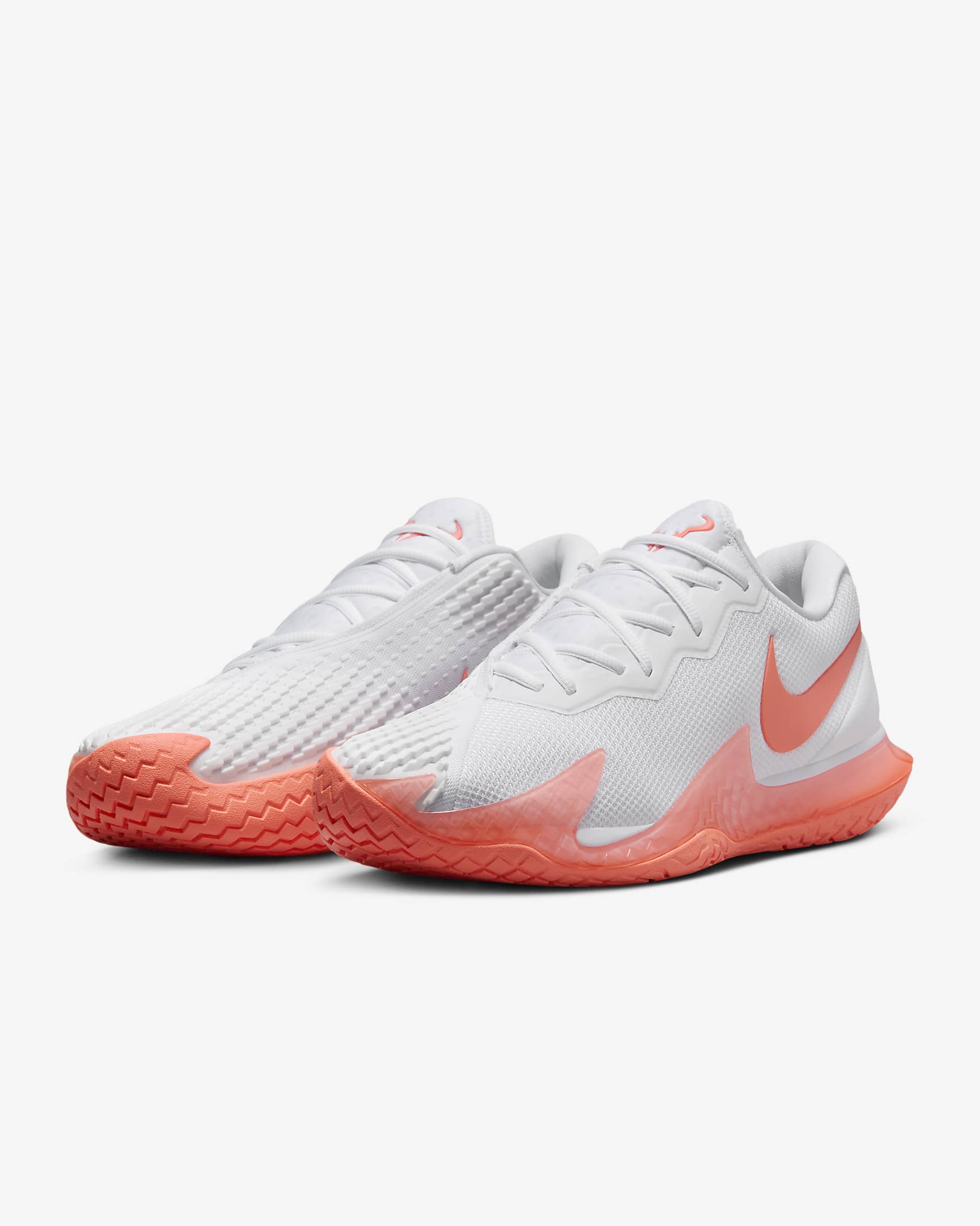 NikeCourt Zoom Vapor Cage 4 Rafa Men's Hard Court Tennis Shoes - White/White/Bright Mango