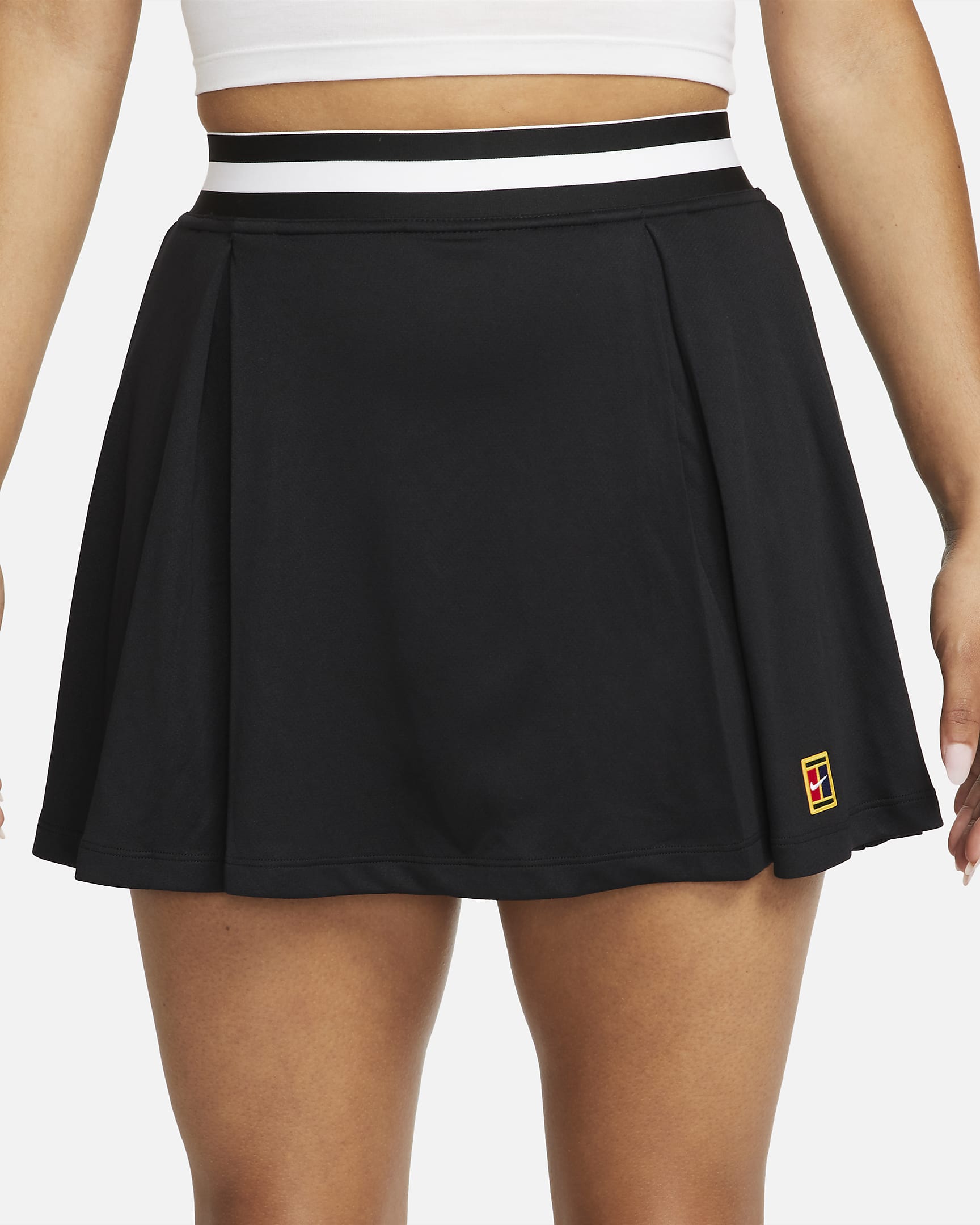 NikeCourt Dri-FIT Heritage tennisrok - Zwart