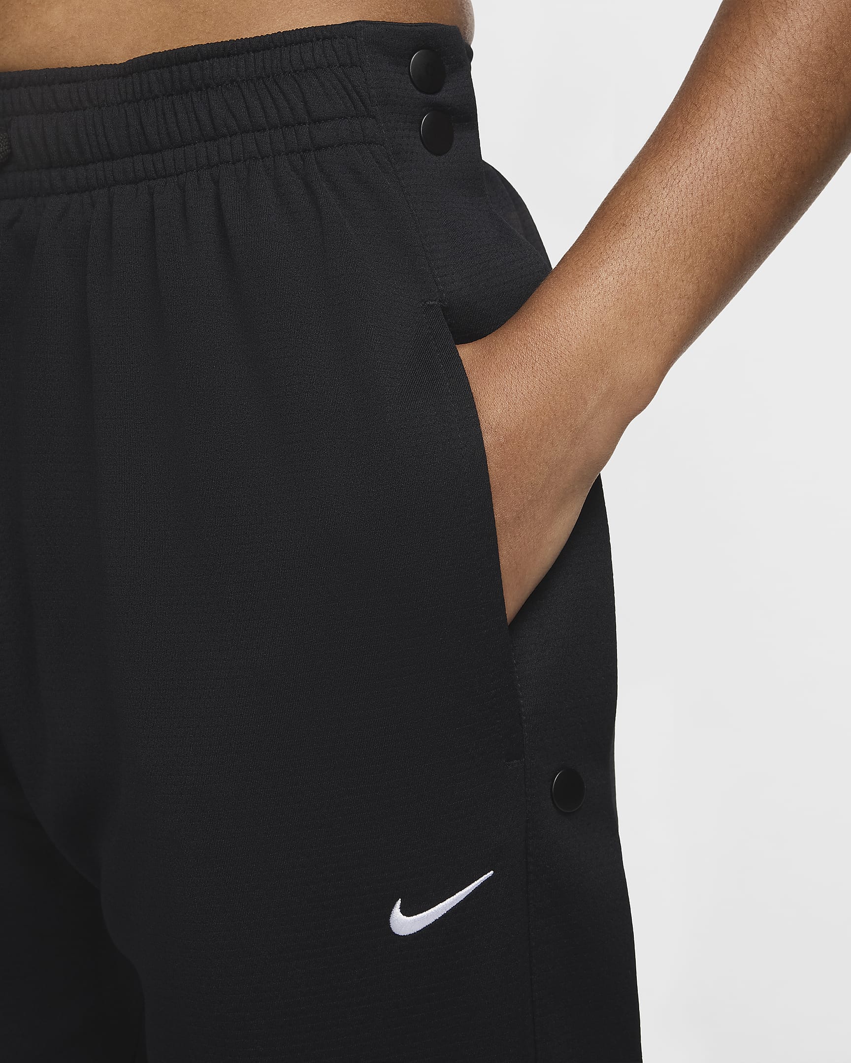 Pantaloni da basket con bottoni laterali Dri-FIT Nike – Donna - Nero/Nero/Bianco