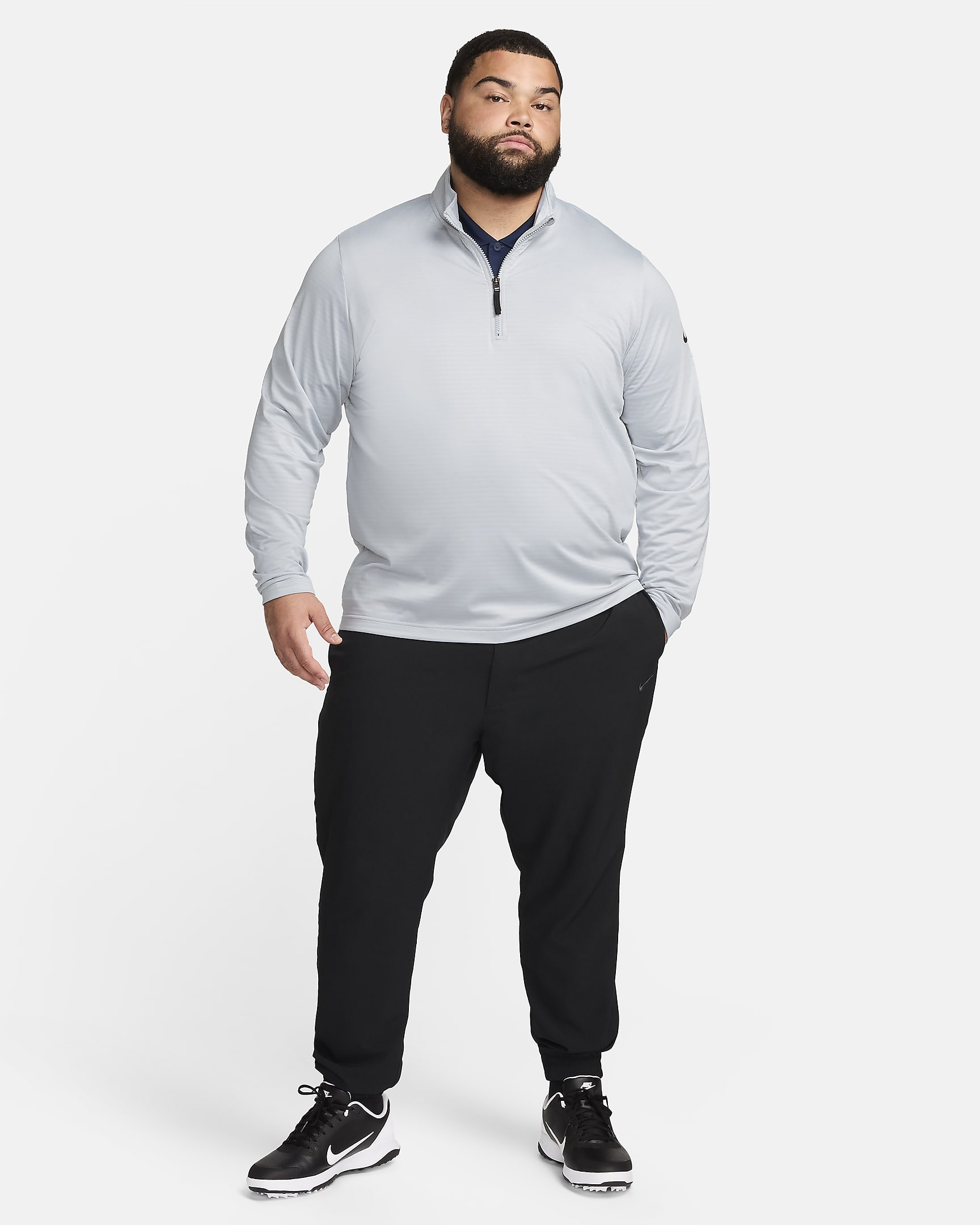 Nike Victory Men's Dri-FIT 1/2-Zip Golf Top - Light Smoke Grey/Black