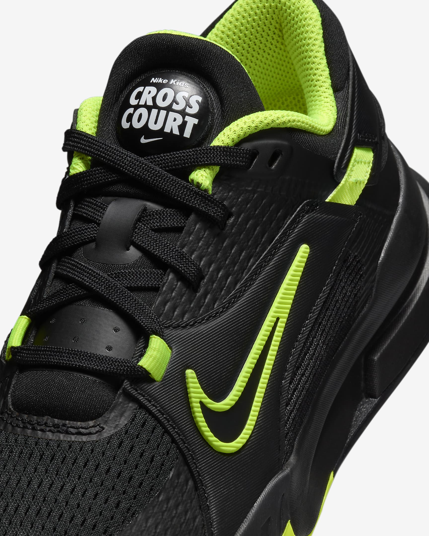 Nike Crosscourt Younger/Older Kids' Shoes - Black/White/Volt