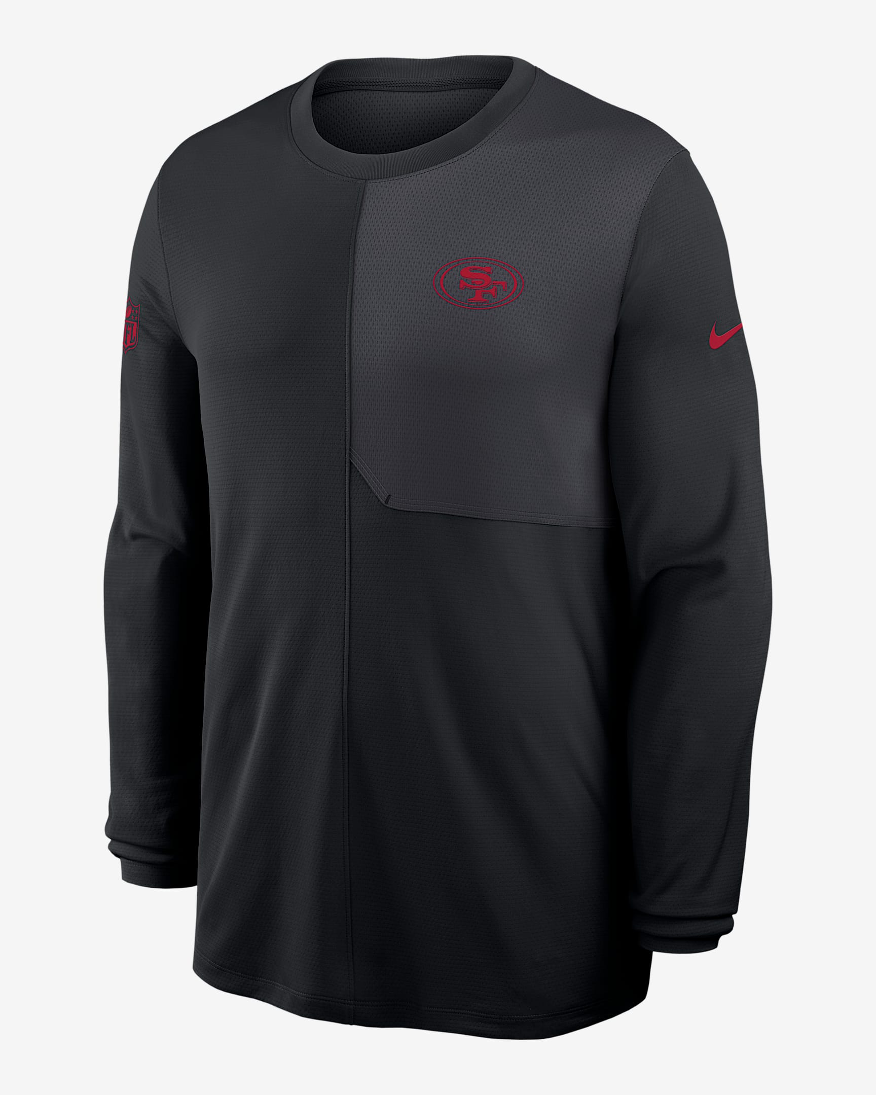 San Francisco 49ers Sideline Coach Men's Nike Dri-FIT NFL Long-Sleeve Top - Black