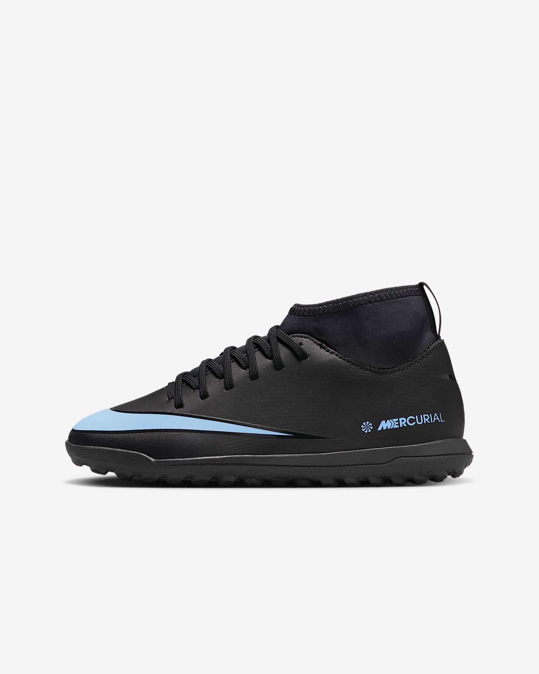 Nike Jr. Mercurial Superfly 10 Club TF High-Top-Fußballschuh (jüngere/ältere Kinder) - Schwarz/Schwarz