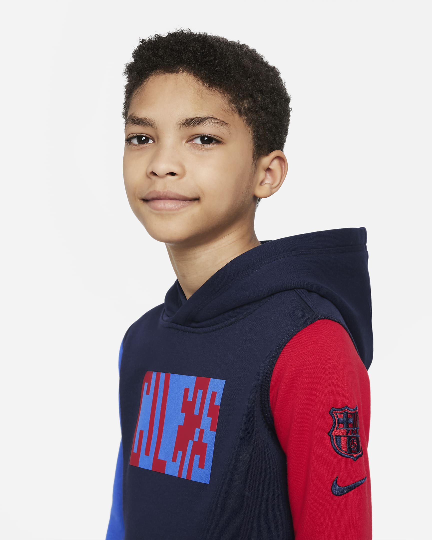 FC Barcelona Club Fleece Big Kids' Pullover Hoodie. Nike.com