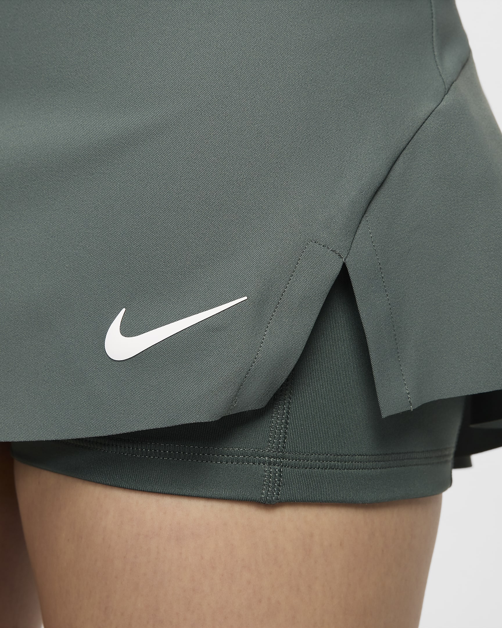 NikeCourt Slam Women's Tennis Skirt - Vintage Green/Vintage Green/White