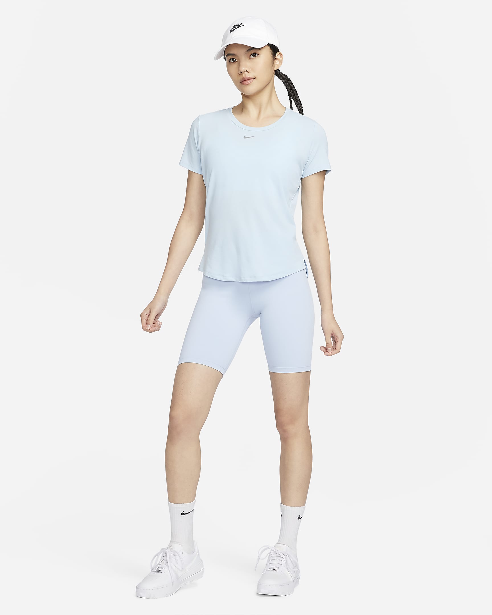 Nike One Women's High-Waisted 20.5cm (approx.) Biker Shorts - Light Armoury Blue/Black