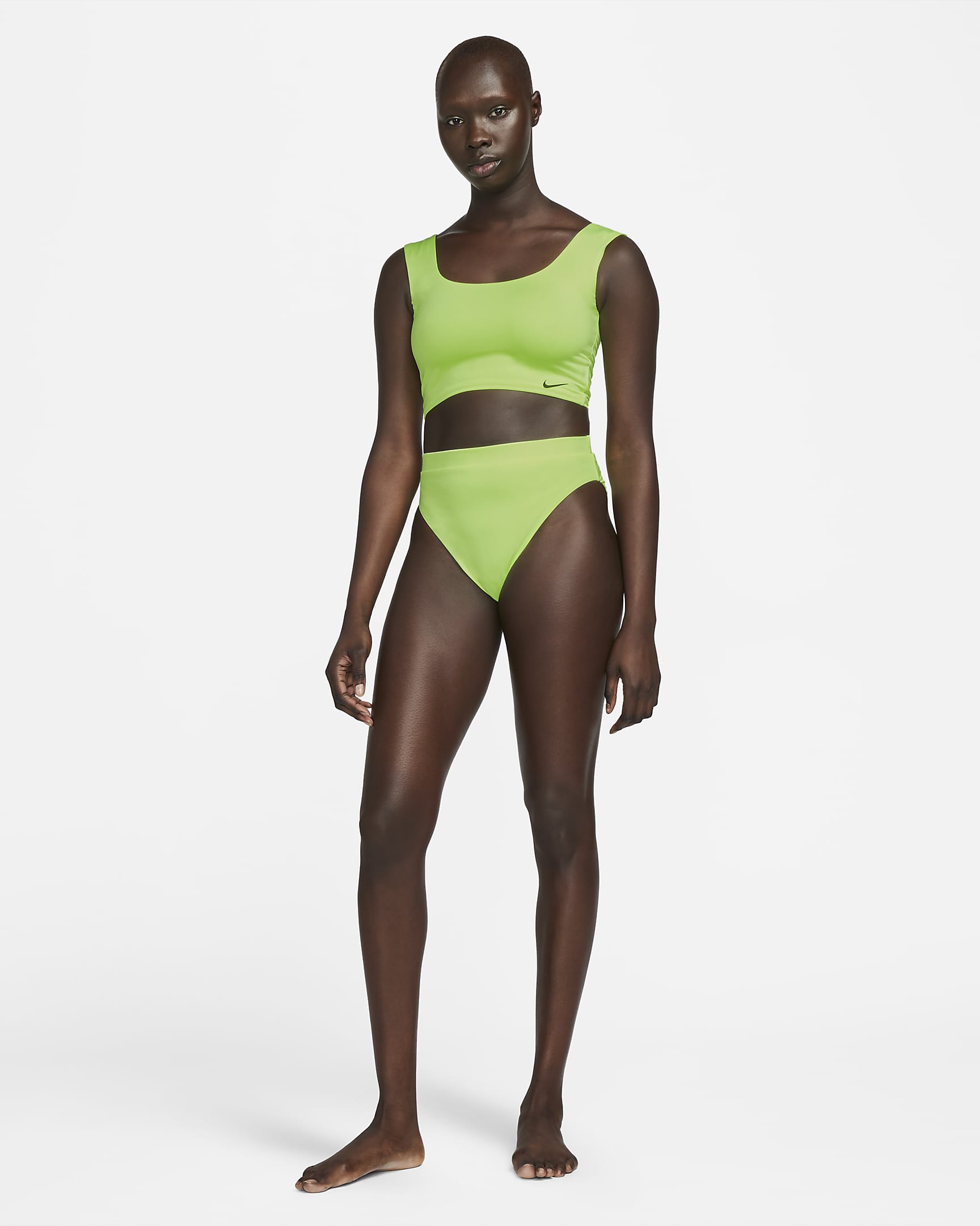 Nike Essential Women's High-Waisted Swimming Bottoms - Volt Glow/Black