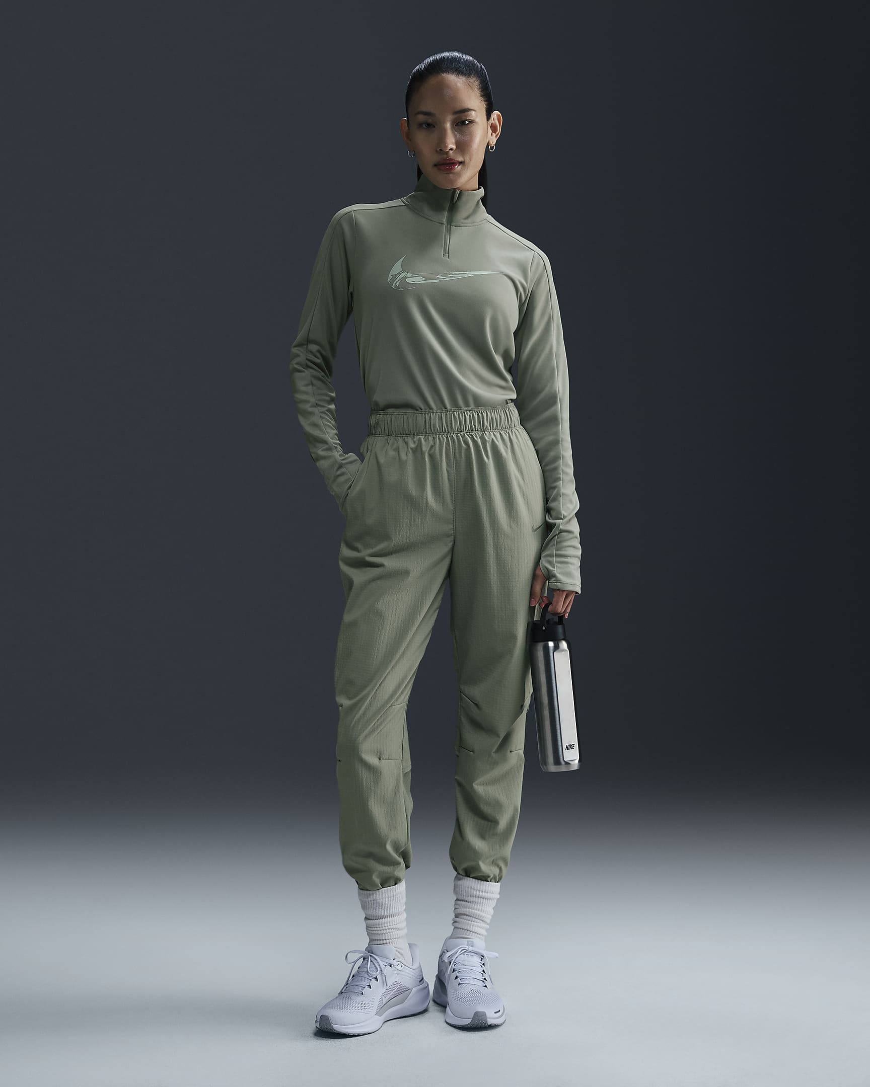 Nike Dri-FIT Fast Women's Mid-Rise 7/8 Warm-Up Running Trousers - Jade Horizon