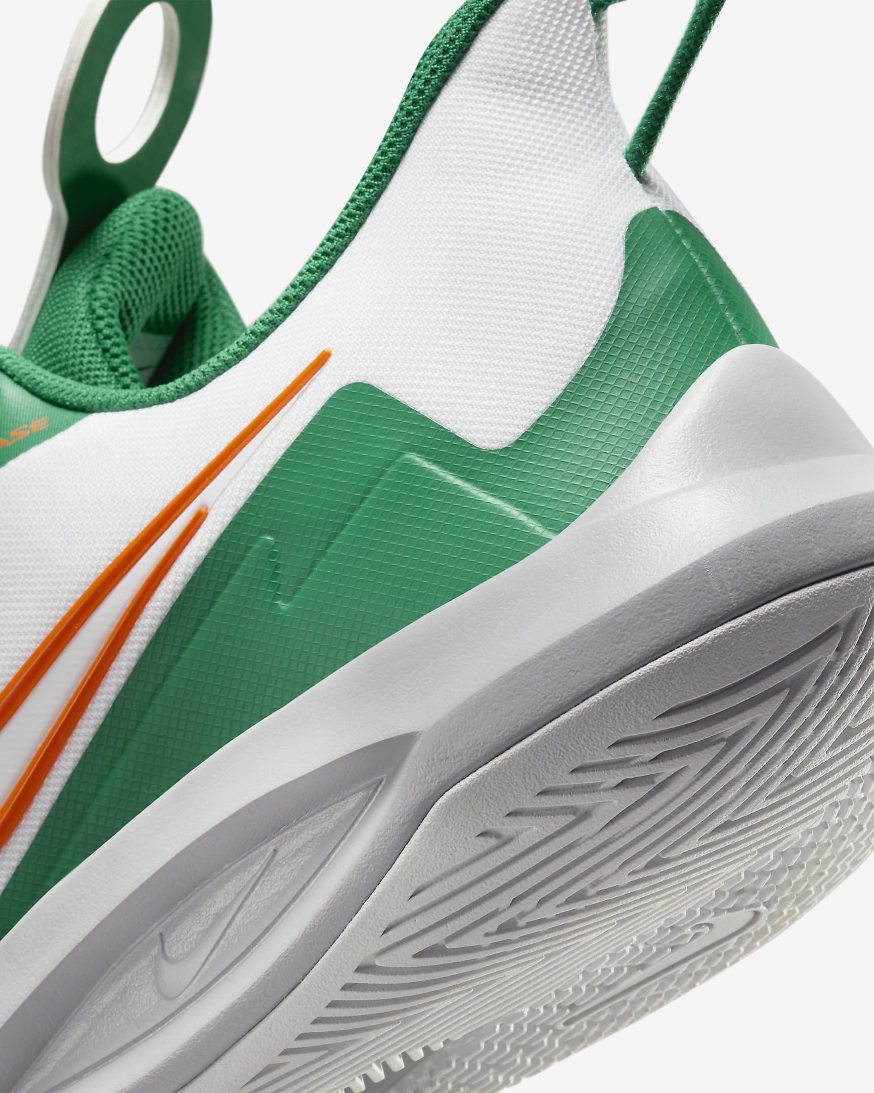 Nike Precision 6 FlyEase Basketball Shoes - White/Malachite/Sundial/Safety Orange