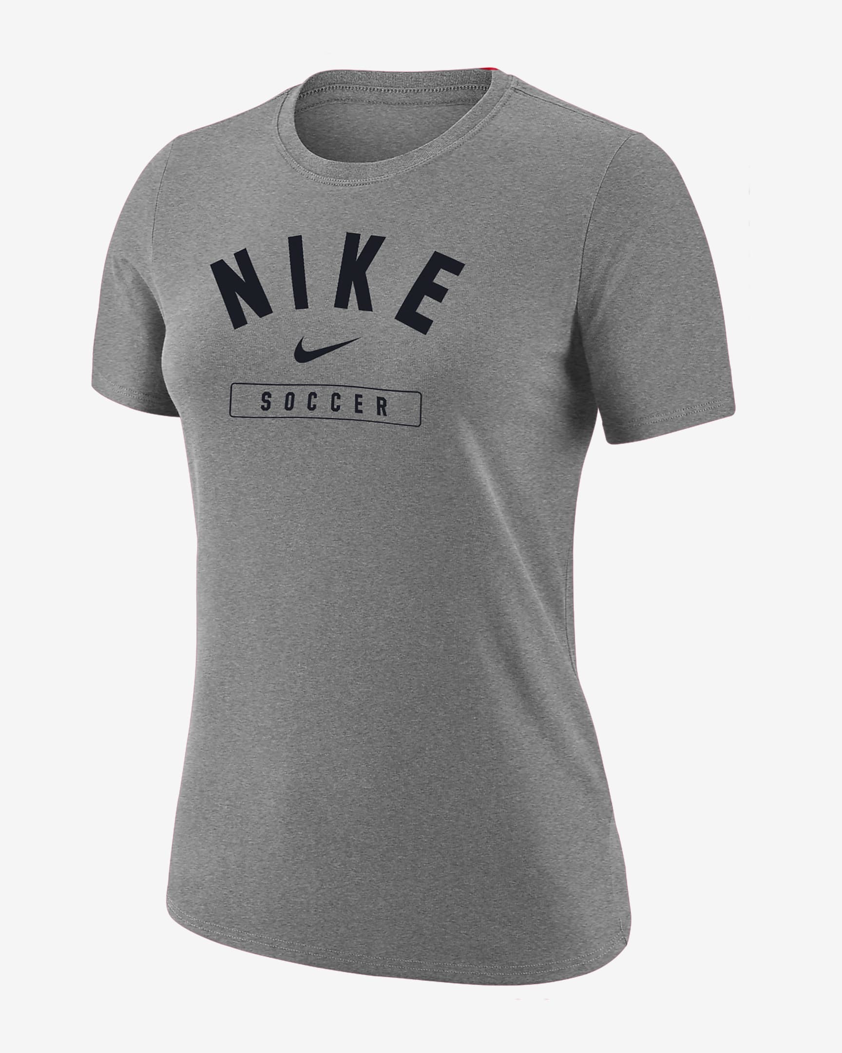 Playera de fútbol para mujer Nike Swoosh - Gris oscuro jaspeado