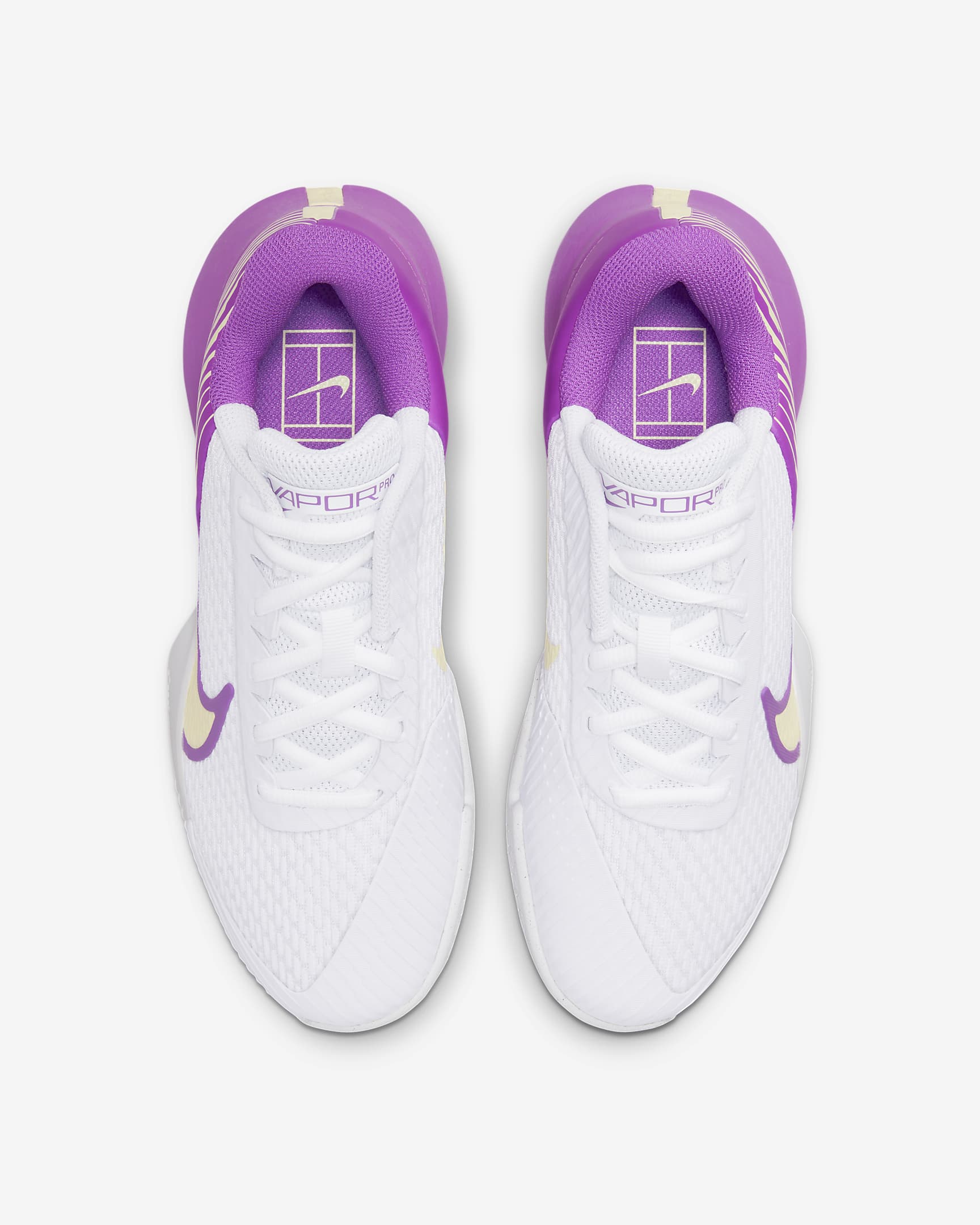 NikeCourt Air Zoom Vapor Pro 2 女款硬地球場網球鞋 - 白色/Fuchsia Dream/Earth/Citron Tint