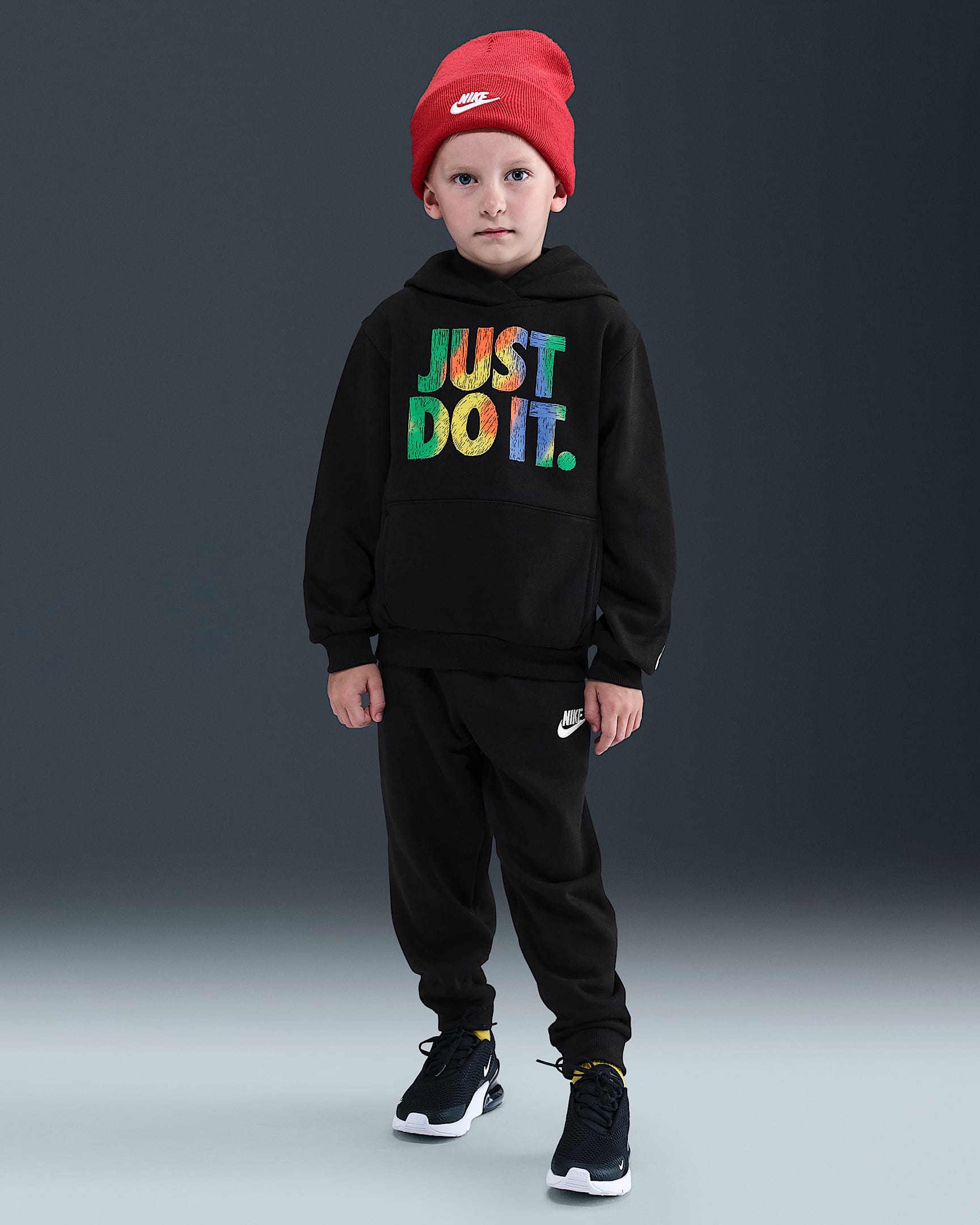 Nike Sportswear Little Kids' Reveal 2-Piece Pullover Hoodie Set - Black