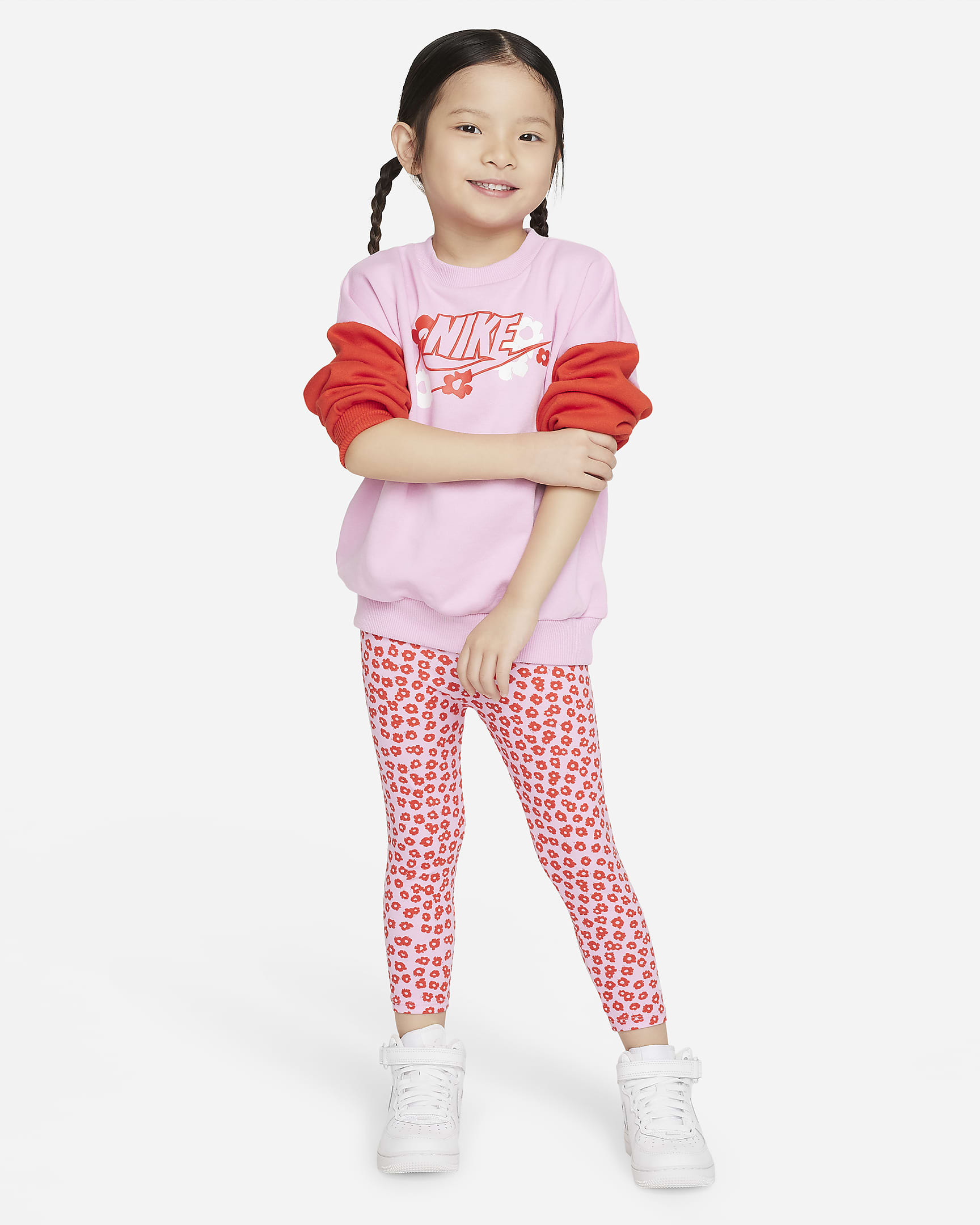 Nike Floral Toddler Crew and Leggings Set - Pink Rise