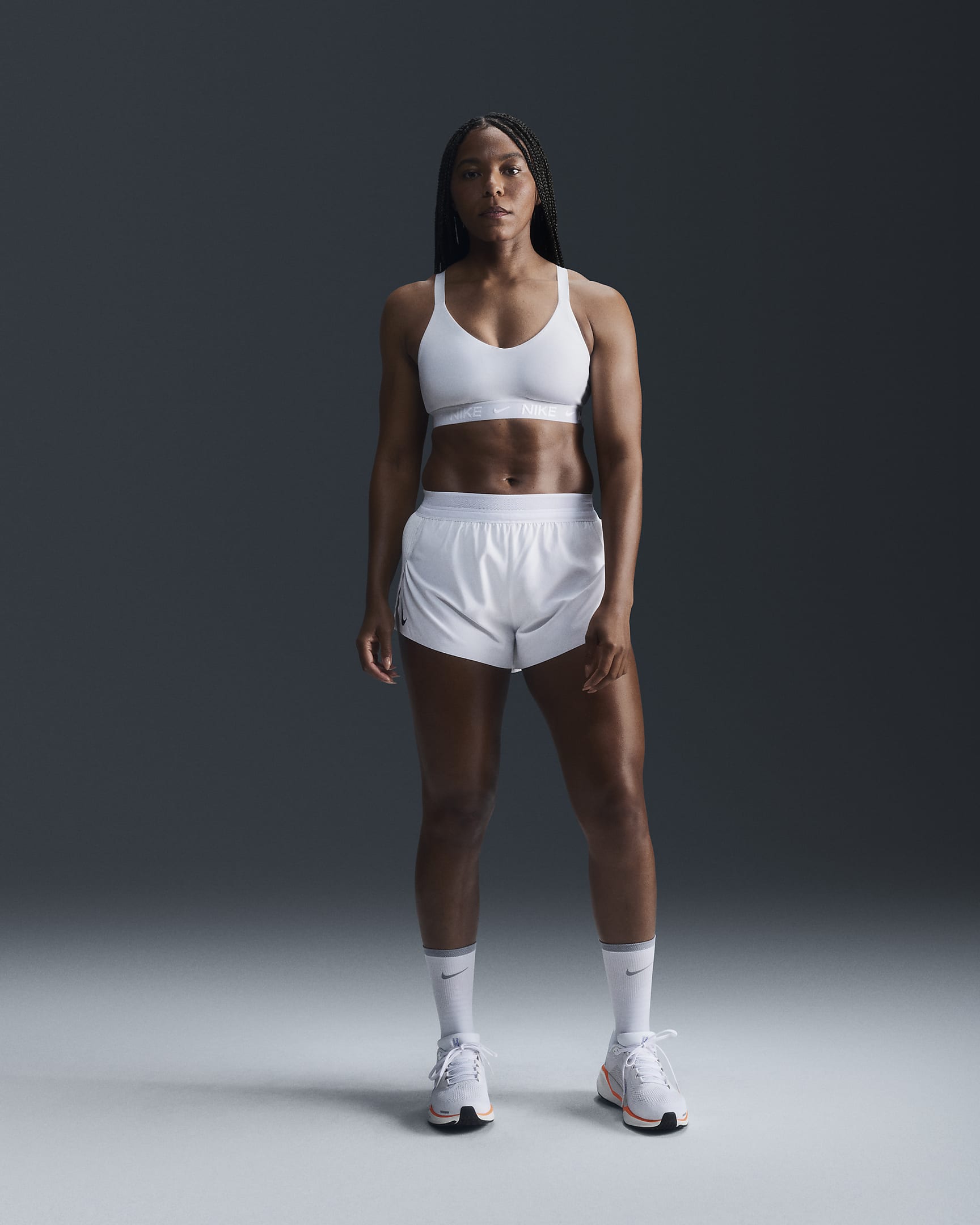 Brassière de sport réglable rembourrée à maintien normal Nike Indy pour femme - Blanc/Stone Mauve