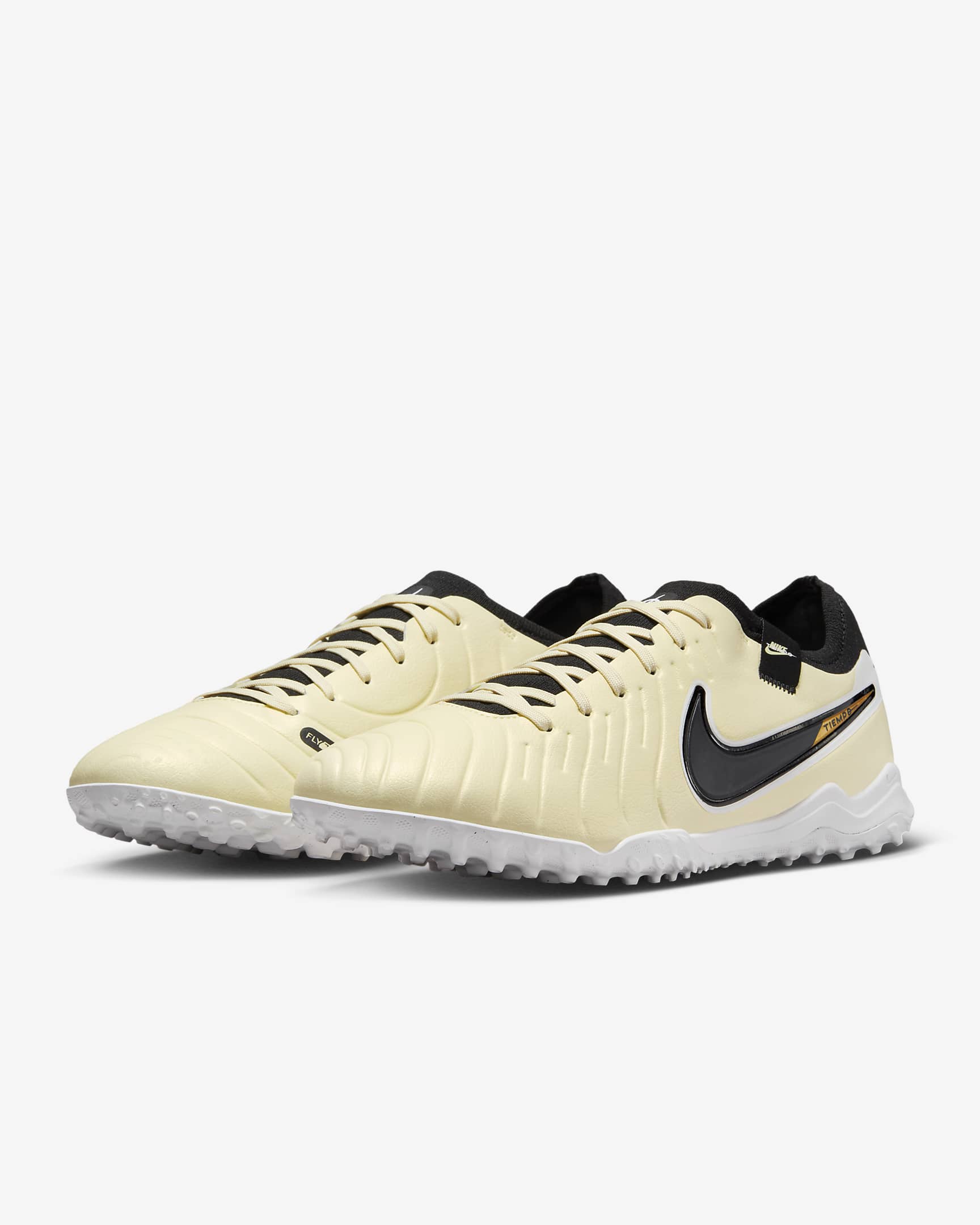 Nike Tiempo Legend 10 Pro Turf Low-Top Soccer Shoes - Lemonade/Metallic Gold Coin/Black