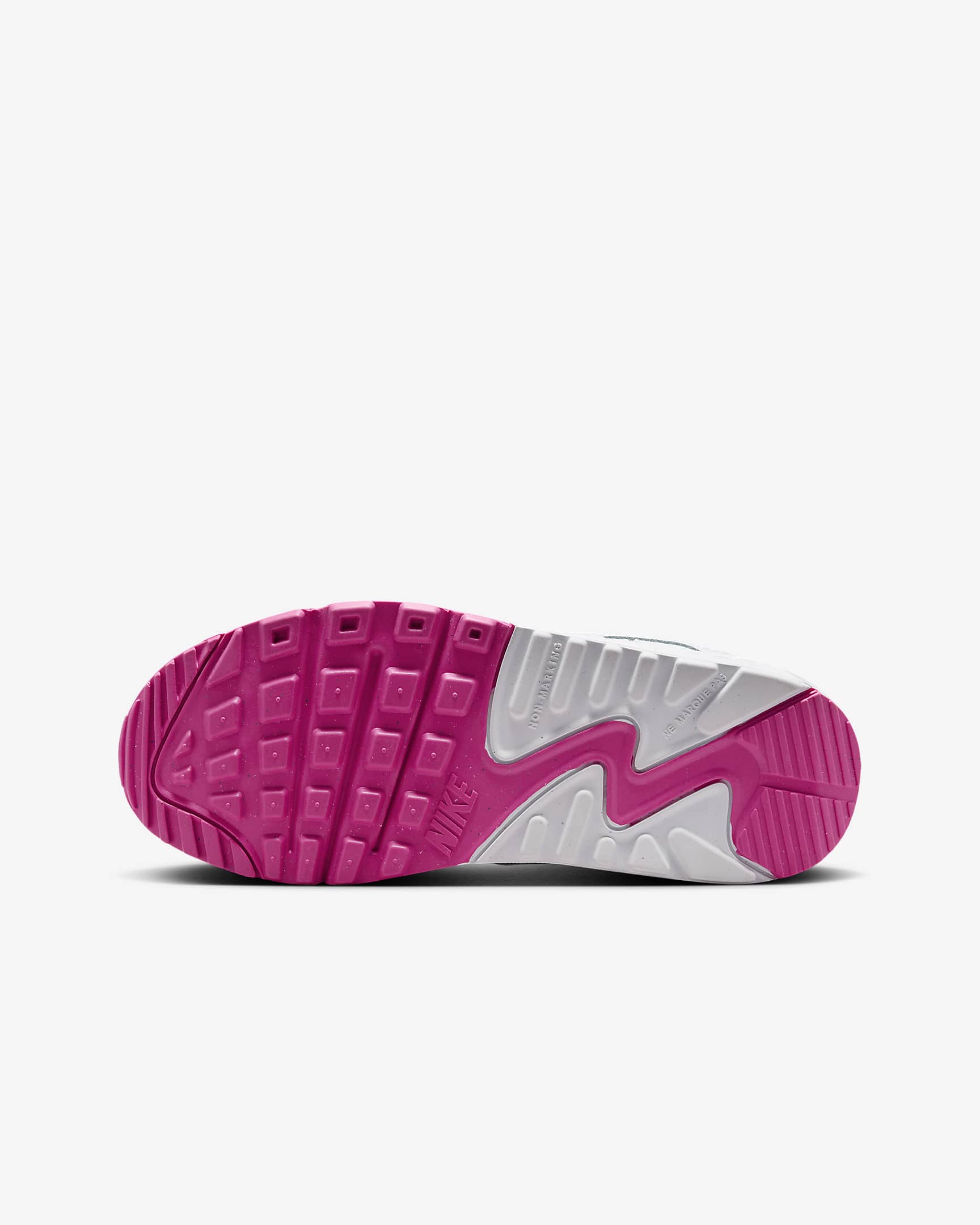 Nike Air Max 90 Older Kids' Shoe - White/Laser Fuchsia