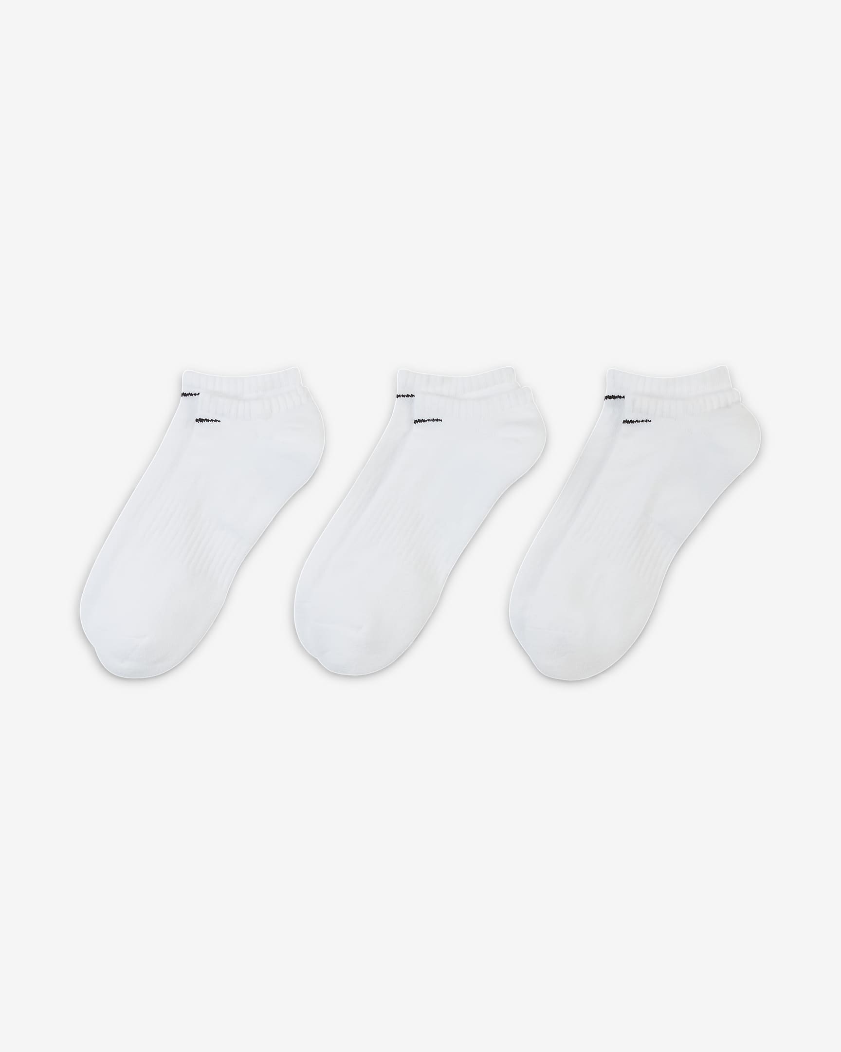 Nike Everyday Cushioned Training No-Show Socks (3 Pairs) - White/Black