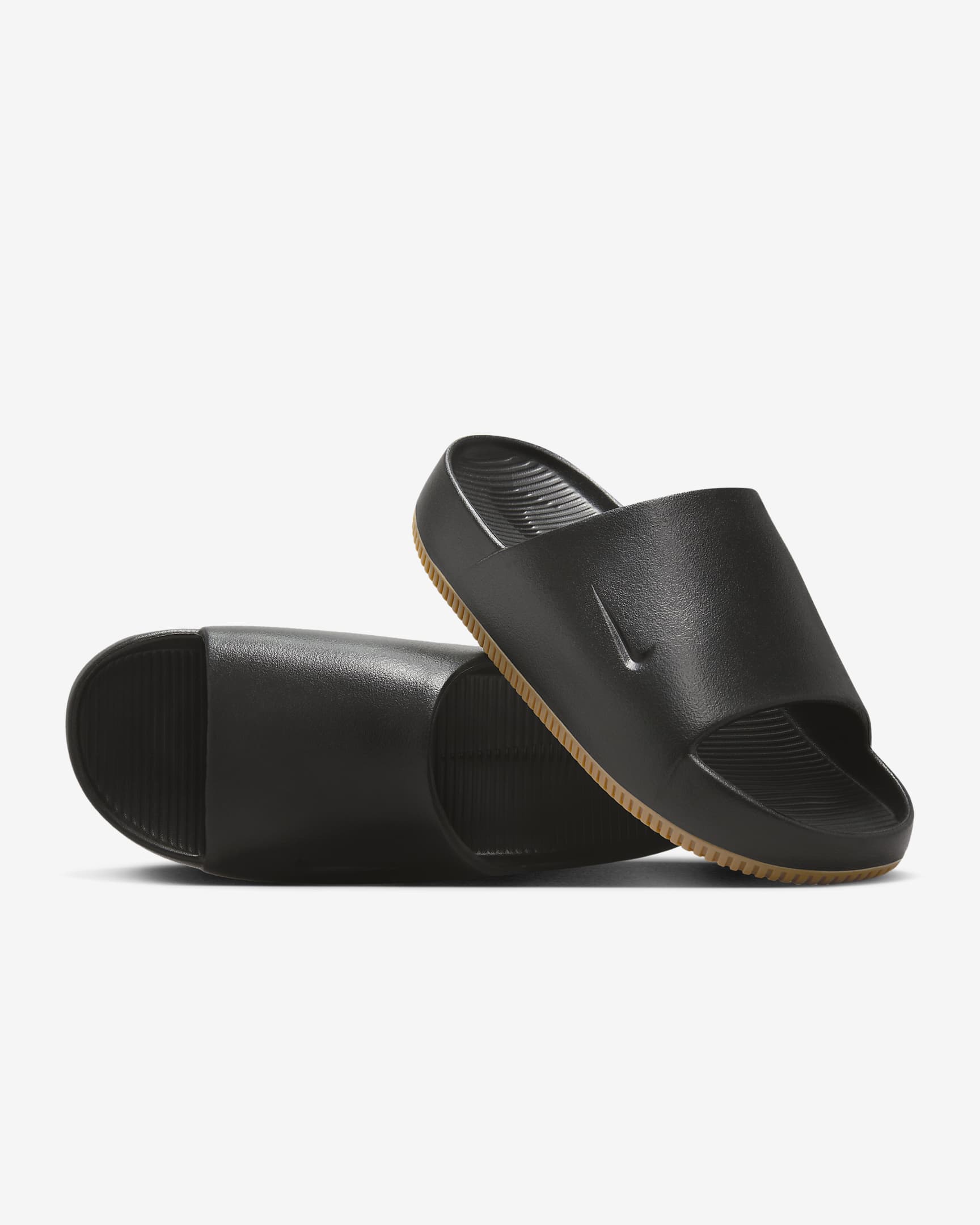 Nike Calm Chanclas - Hombre - Negro/Gum Medium Brown/Negro