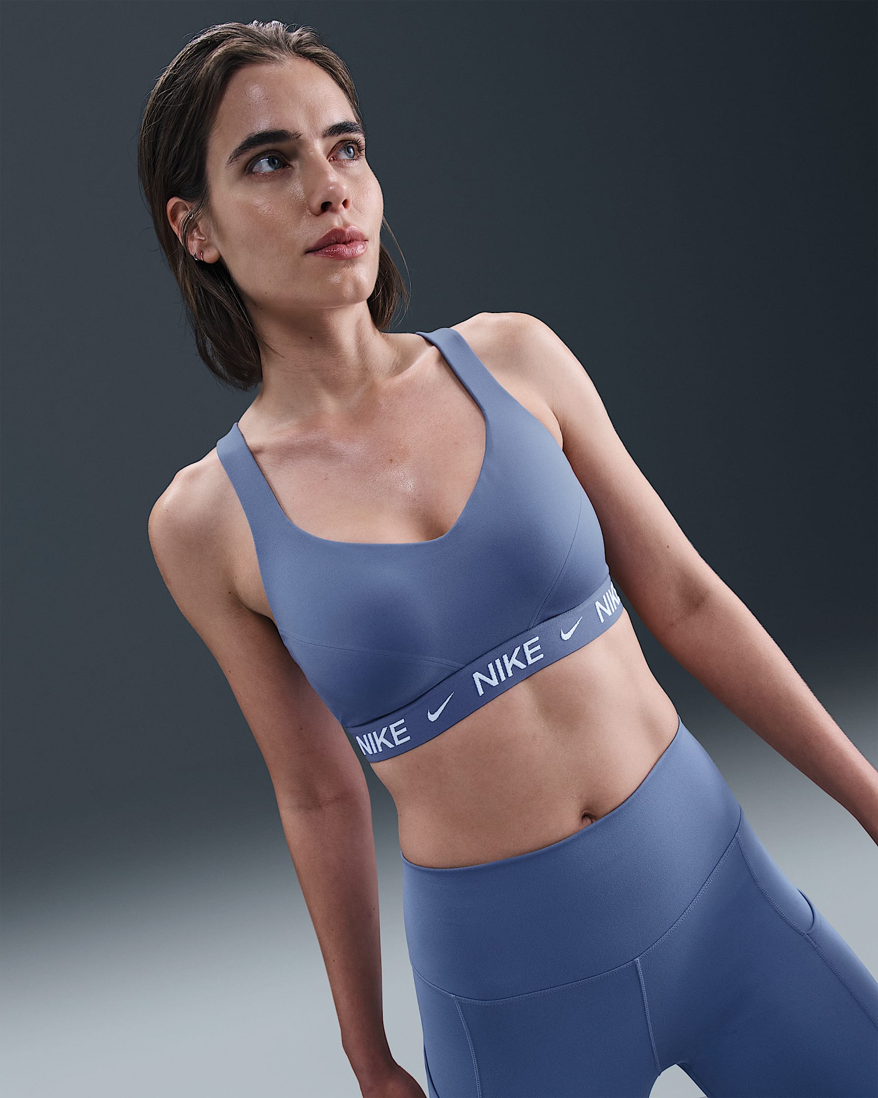 Nike Indy High Support Women's Padded Adjustable Sports Bra - World Indigo