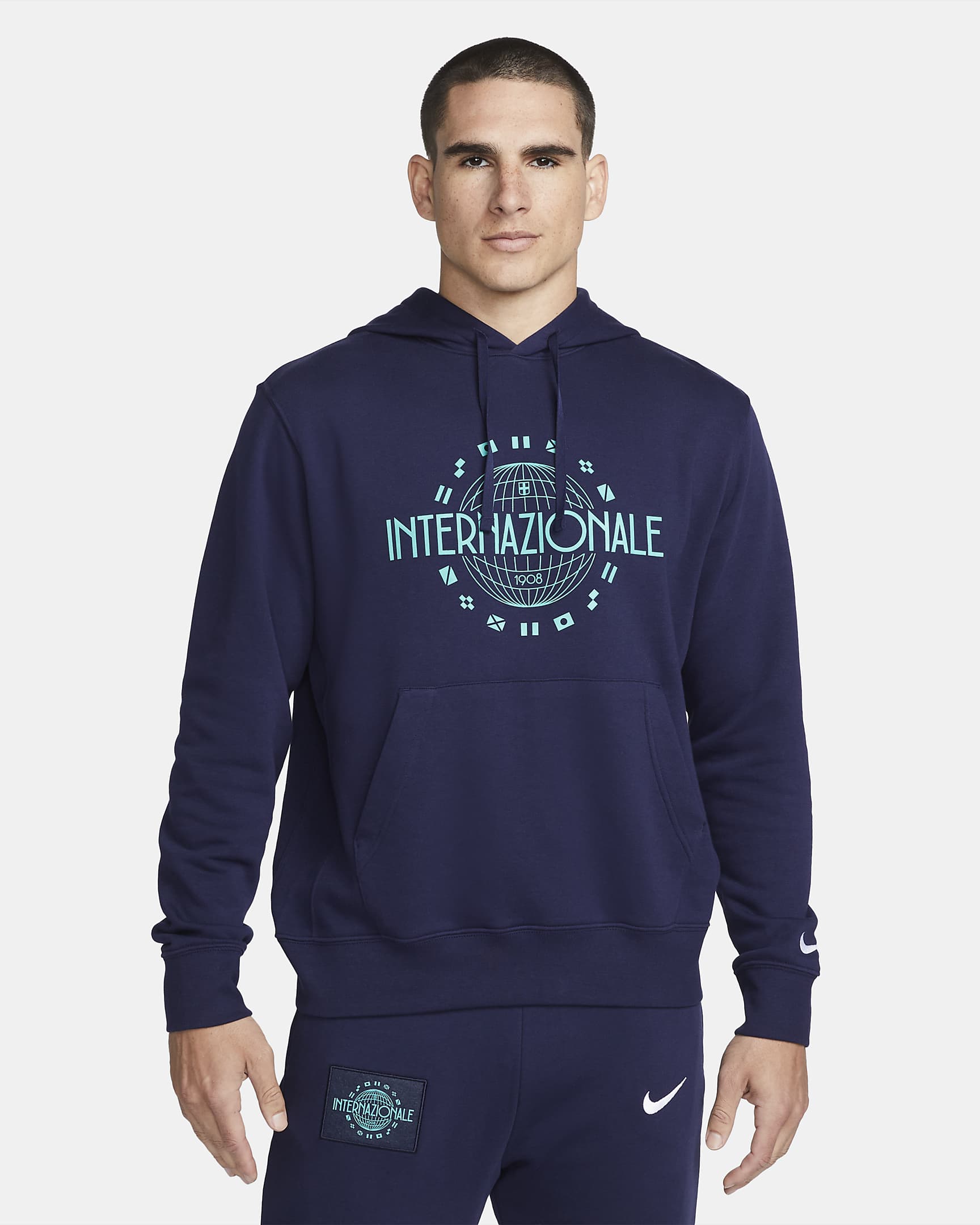 Inter Milan Men's French Terry Football Hoodie. Nike NL