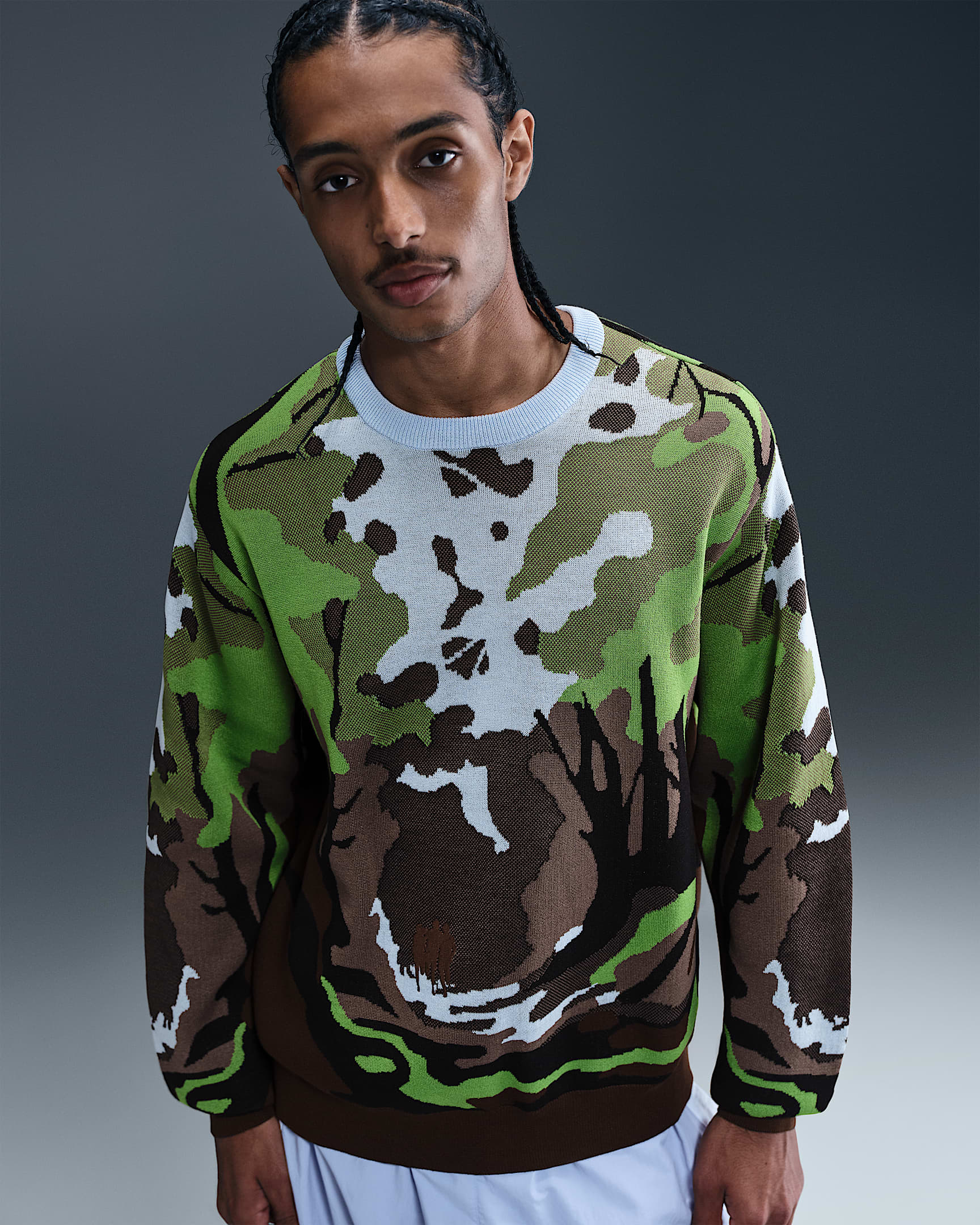Nike Life Men's Wilderness Sweater - Celestine Blue/Chlorophyll
