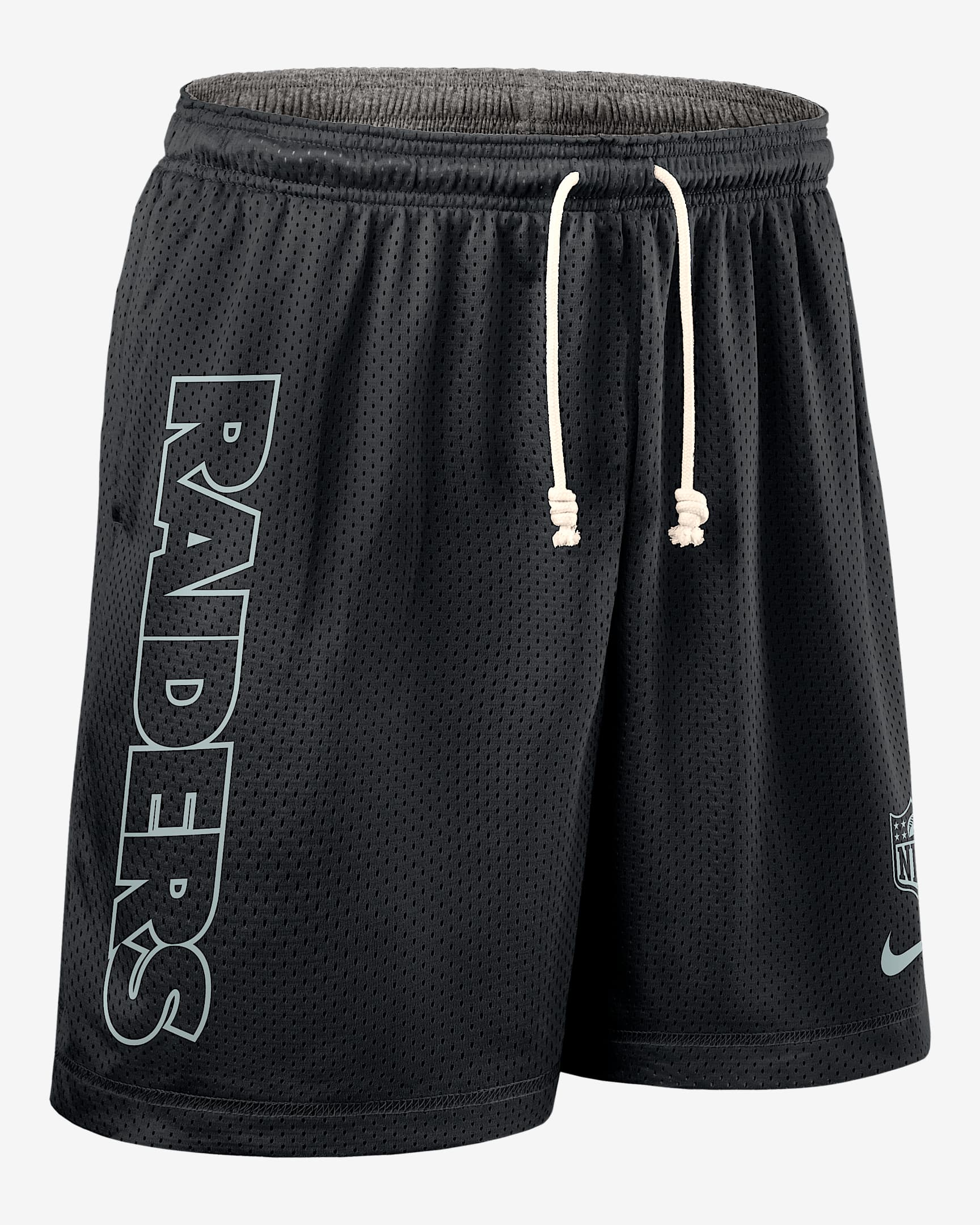 Shorts Nike Dri-FIT de la NFL para hombre Las Vegas Raiders Sideline Revesible - Negro