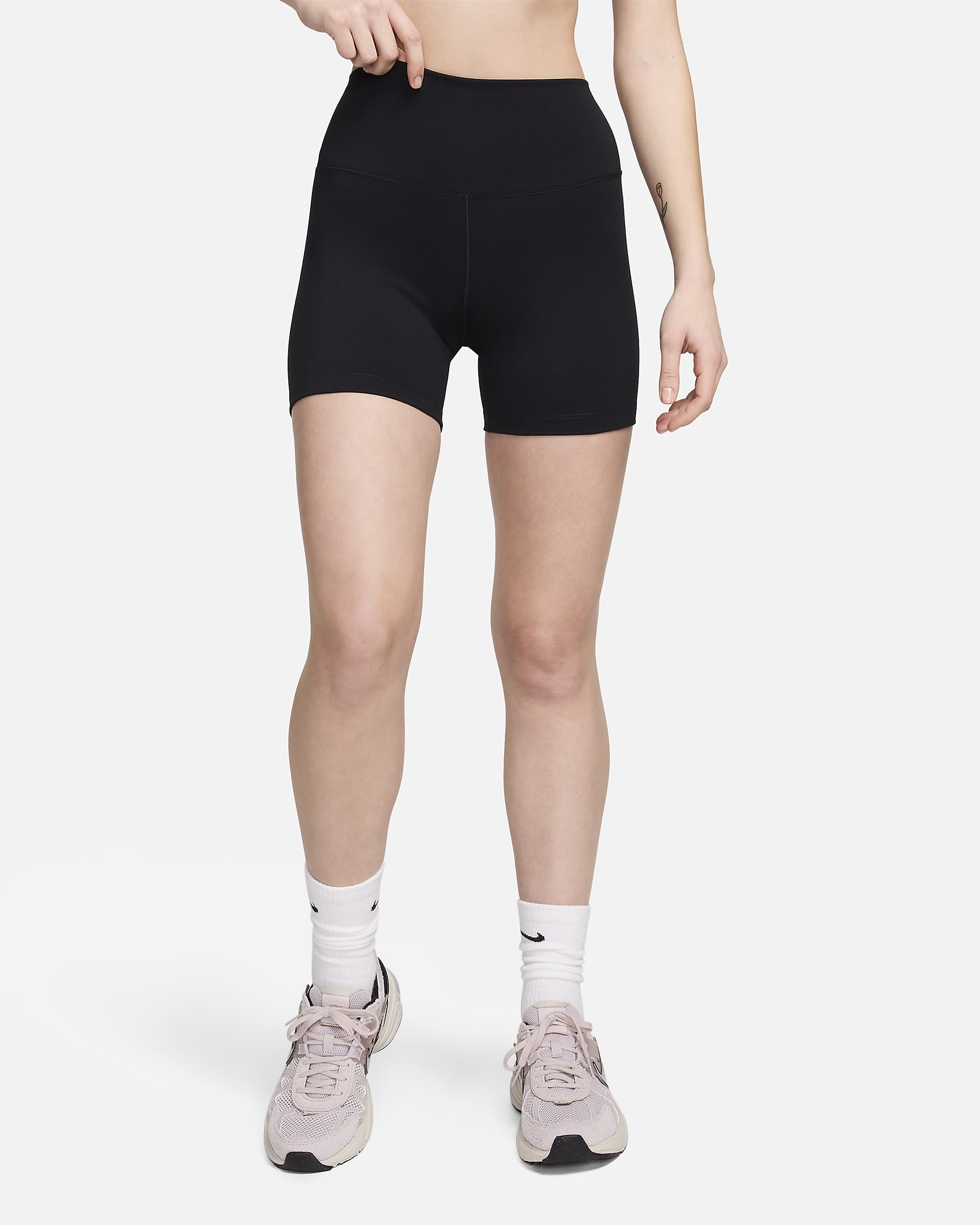 Cycliste taille haute 13 cm Nike One pour femme - Noir/Noir