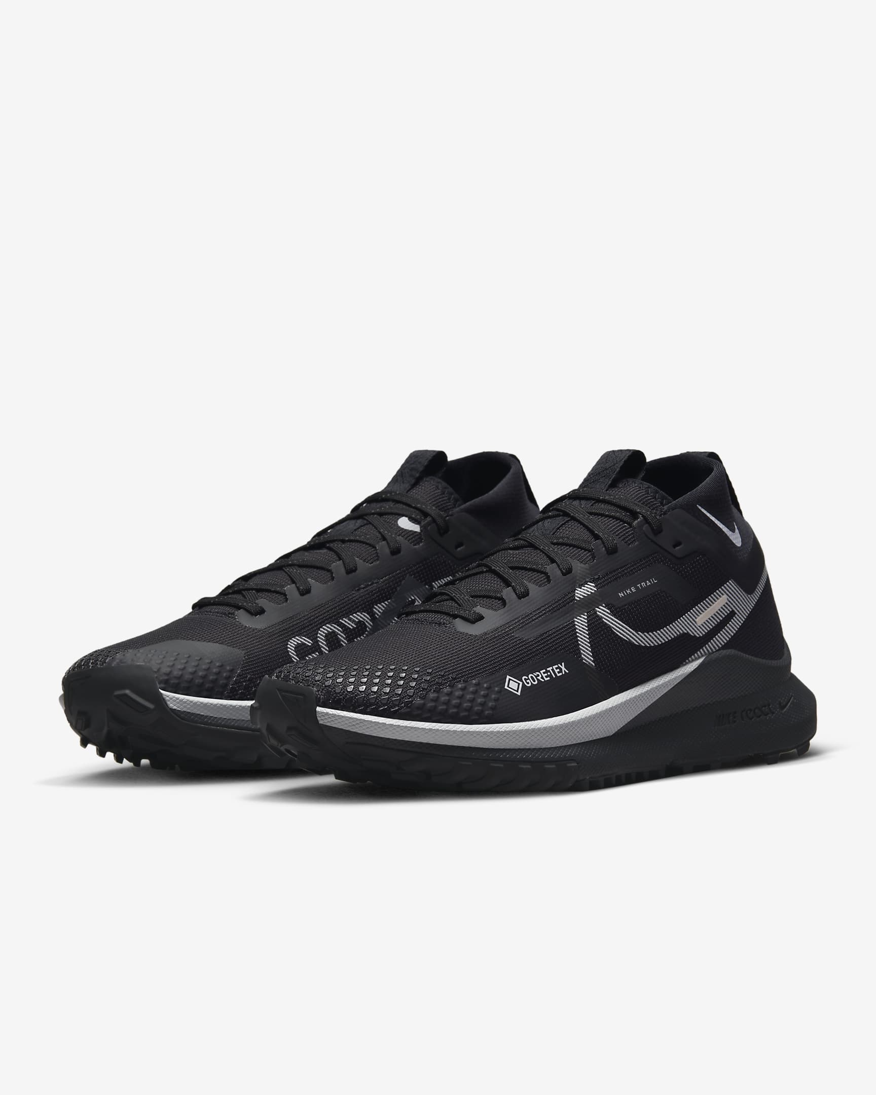 Damskie wodoszczelne buty do biegania w terenie Nike Pegasus Trail 4 GORE-TEX - Czerń/Reflect Silver/Wolf Grey