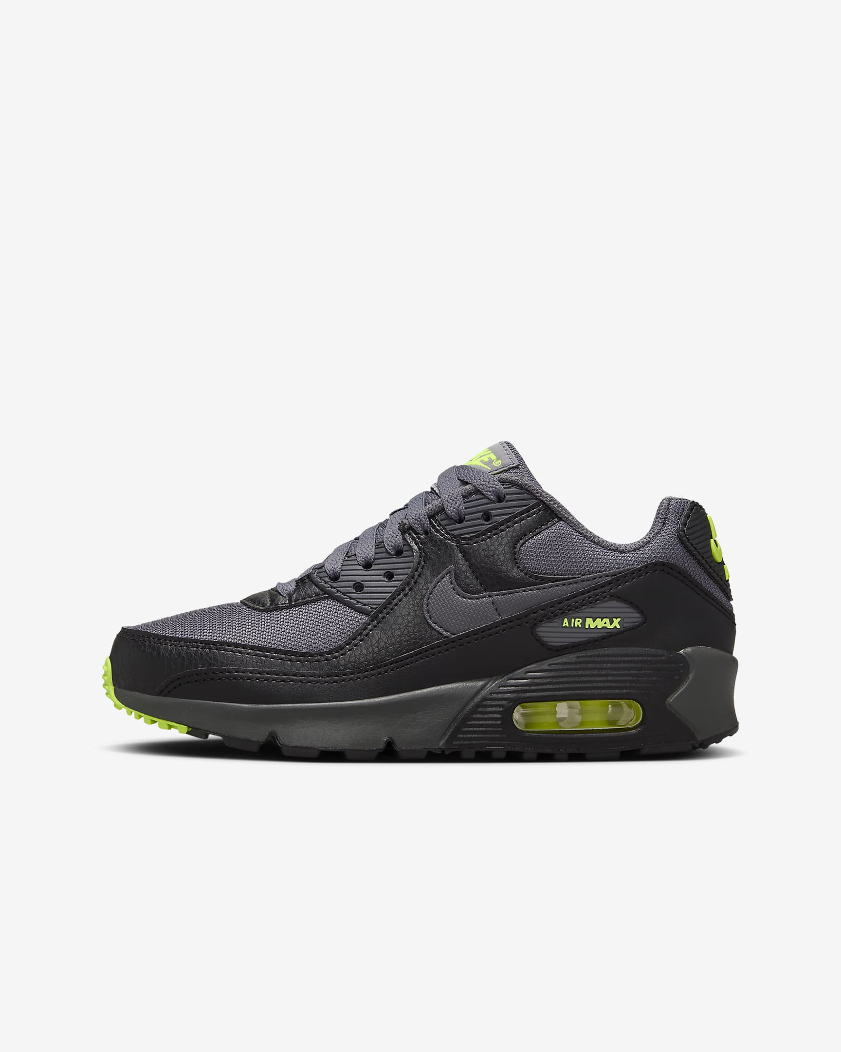 Nike Air Max 90 Next Nature Older Kids' Shoes - Black/Volt/Volt/Dark Grey