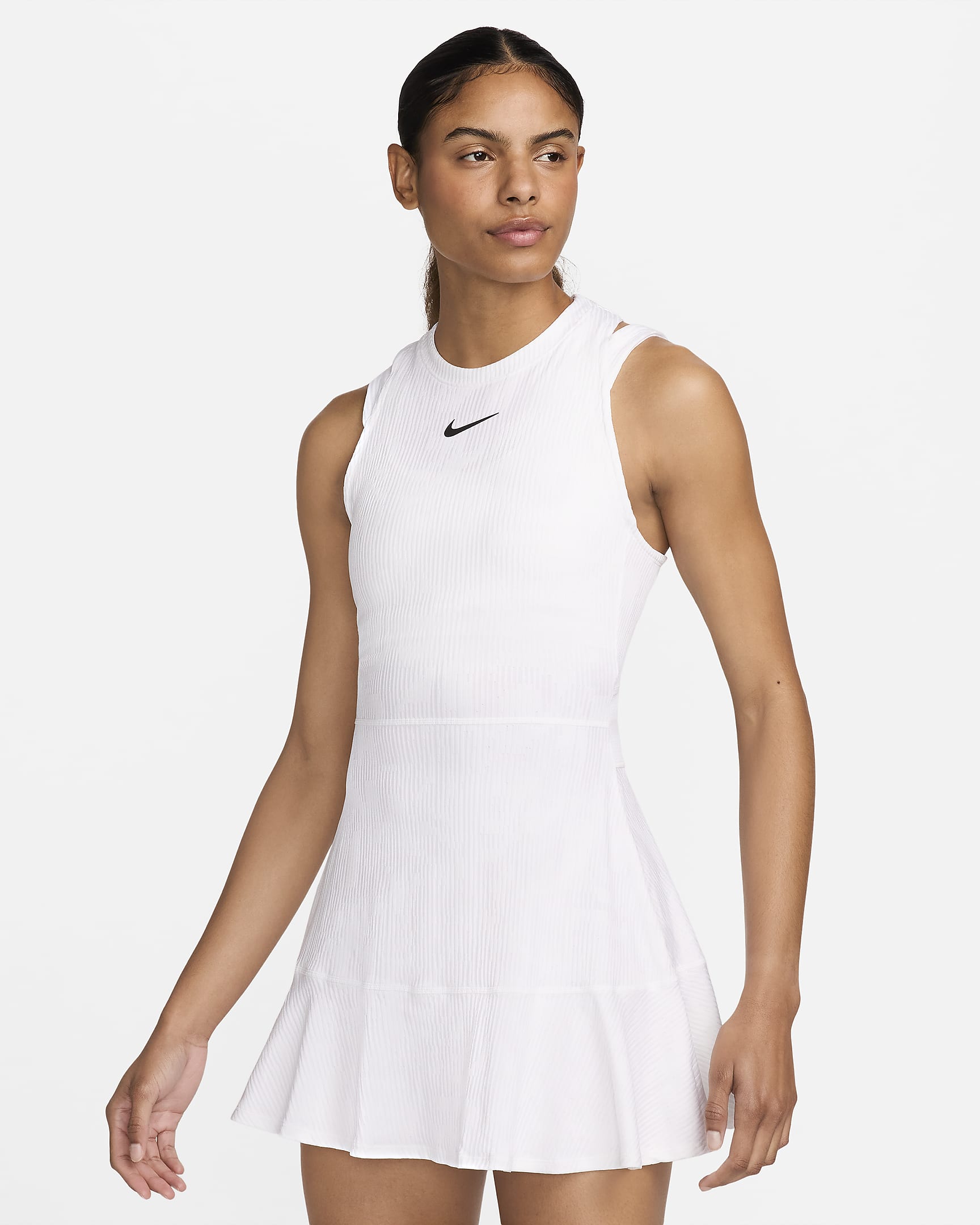 Robe de tennis Dri-FIT NikeCourt Slam pour femme - Blanc/Noir