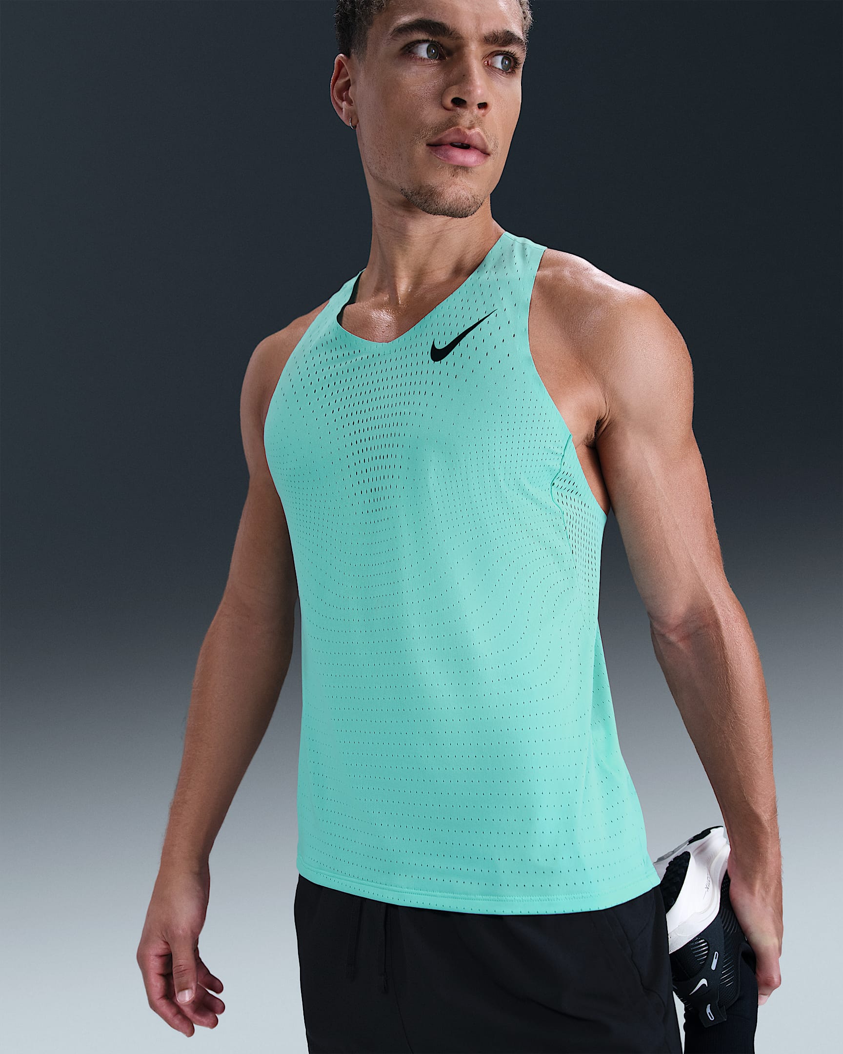 Nike AeroSwift Men's Dri-FIT ADV Running Vest - Hyper Turquoise/Black