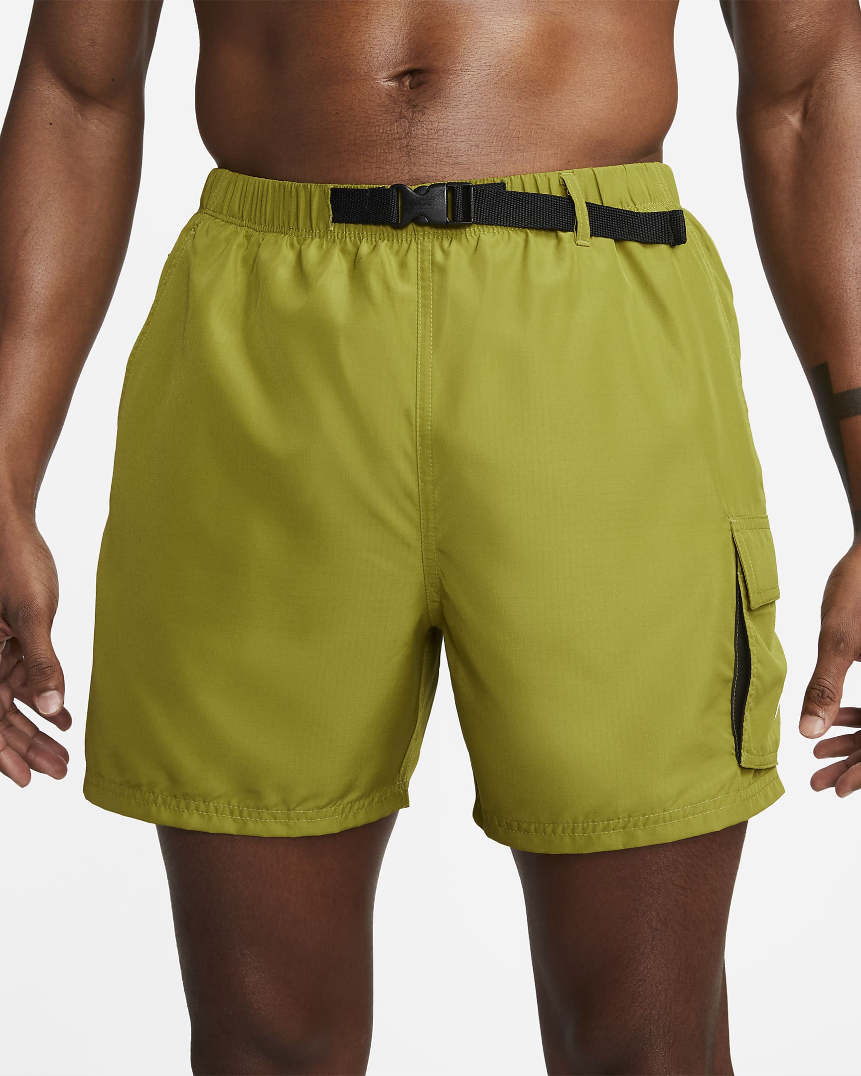 Nike Men's 5" Belted Packable Swim Trunks - Moss