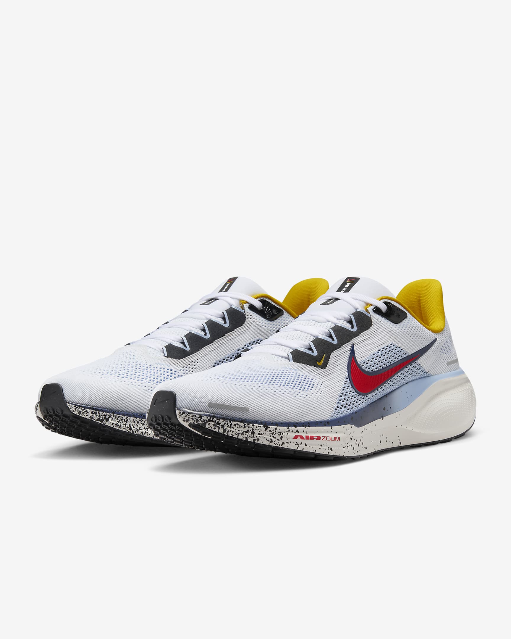 Nike Pegasus 41 Men's Road Running Shoes - White/Psychic Blue/Speed Yellow/Speed Red