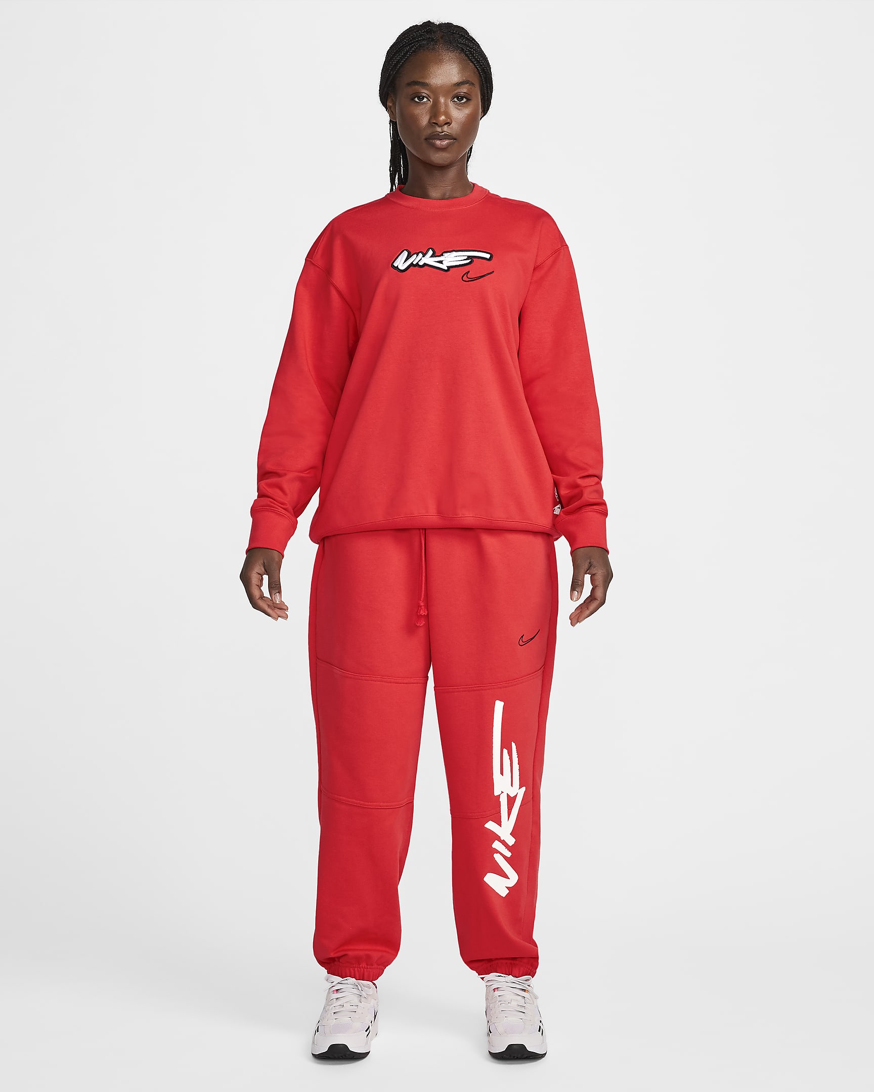 Nike Sportswear Breaking weites Oberteil aus French Terry (Damen) - Light Crimson