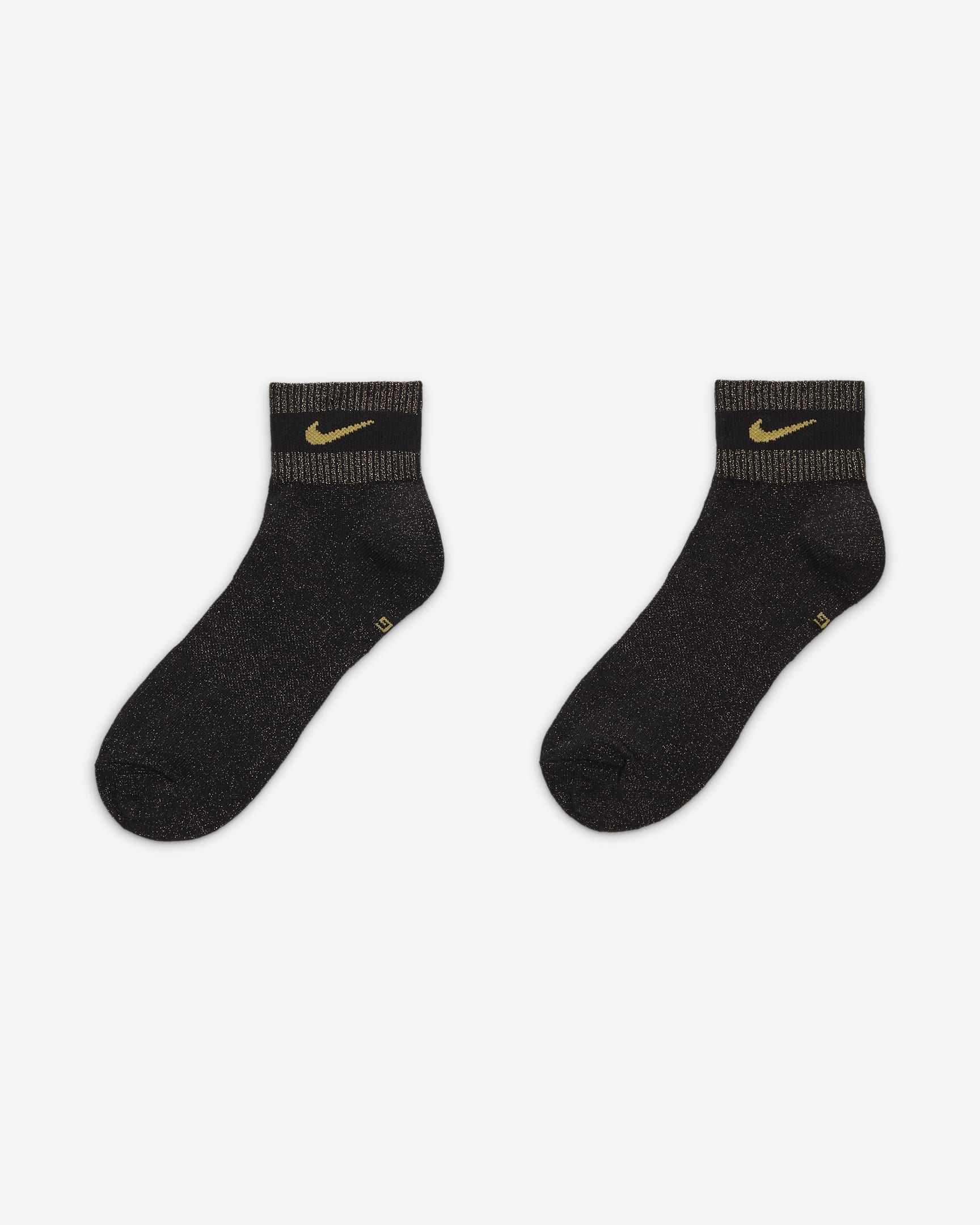 Nike Everyday Essentials Metallic Ankle Socks (1 Pair) - Black/Metallic Gold/Buff Gold