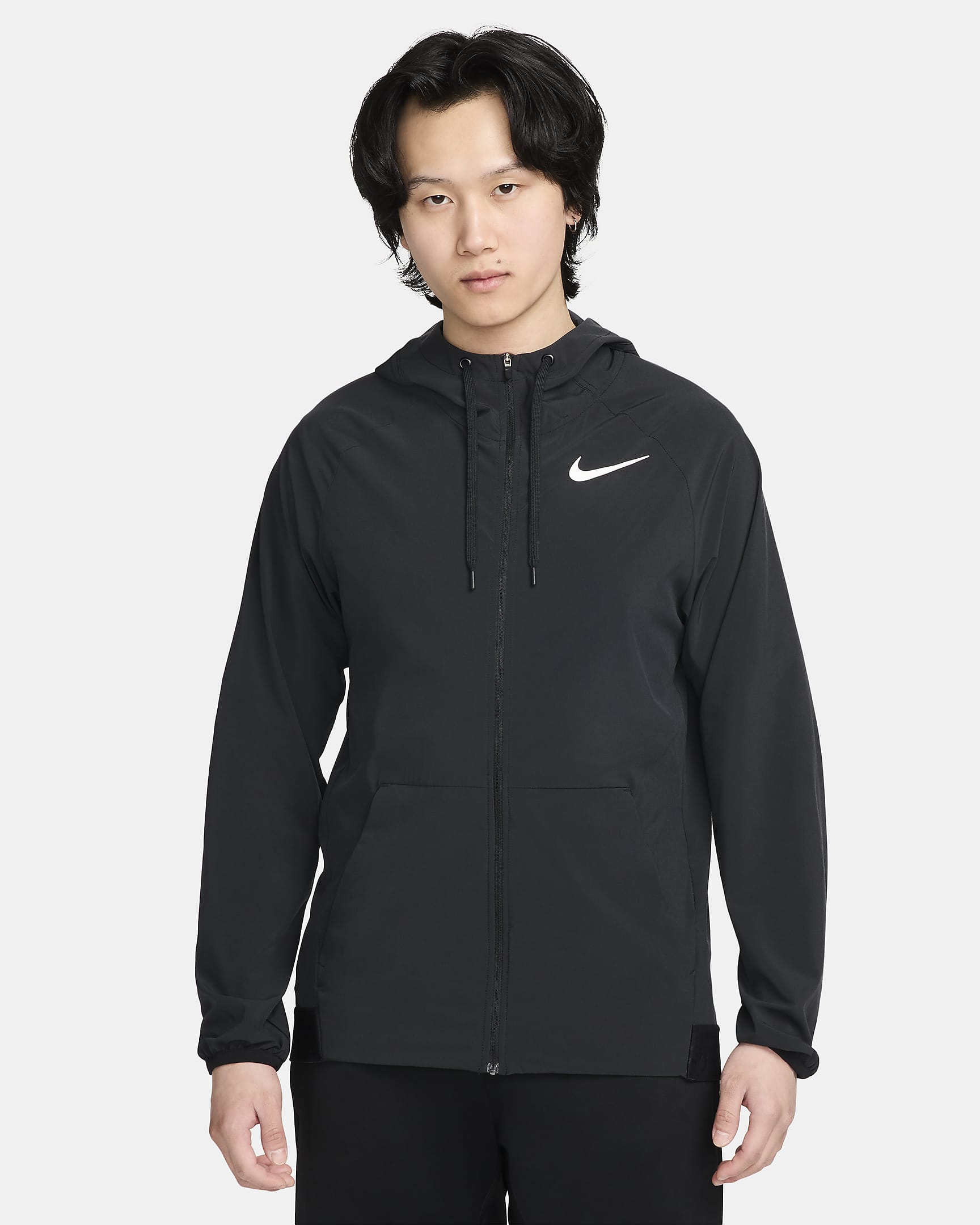 ナイキ プロ Dri-FIT フレックス ベント マックス メンズ フルジップ フーデッド トレーニングジャケット - ブラック/ブラック/ホワイト
