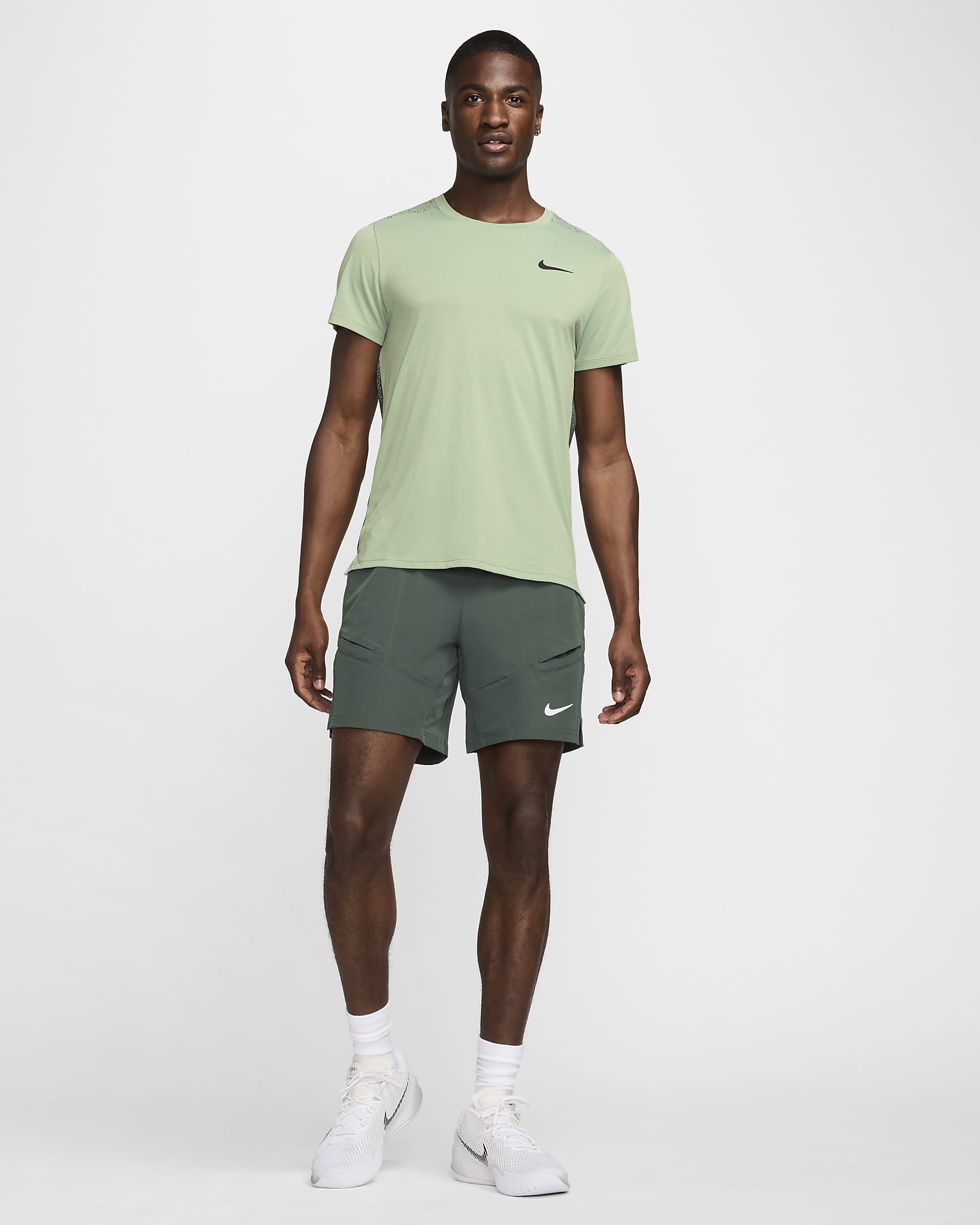 NikeCourt Slam Men's Dri-FIT Tennis Top - Jade Horizon/Black