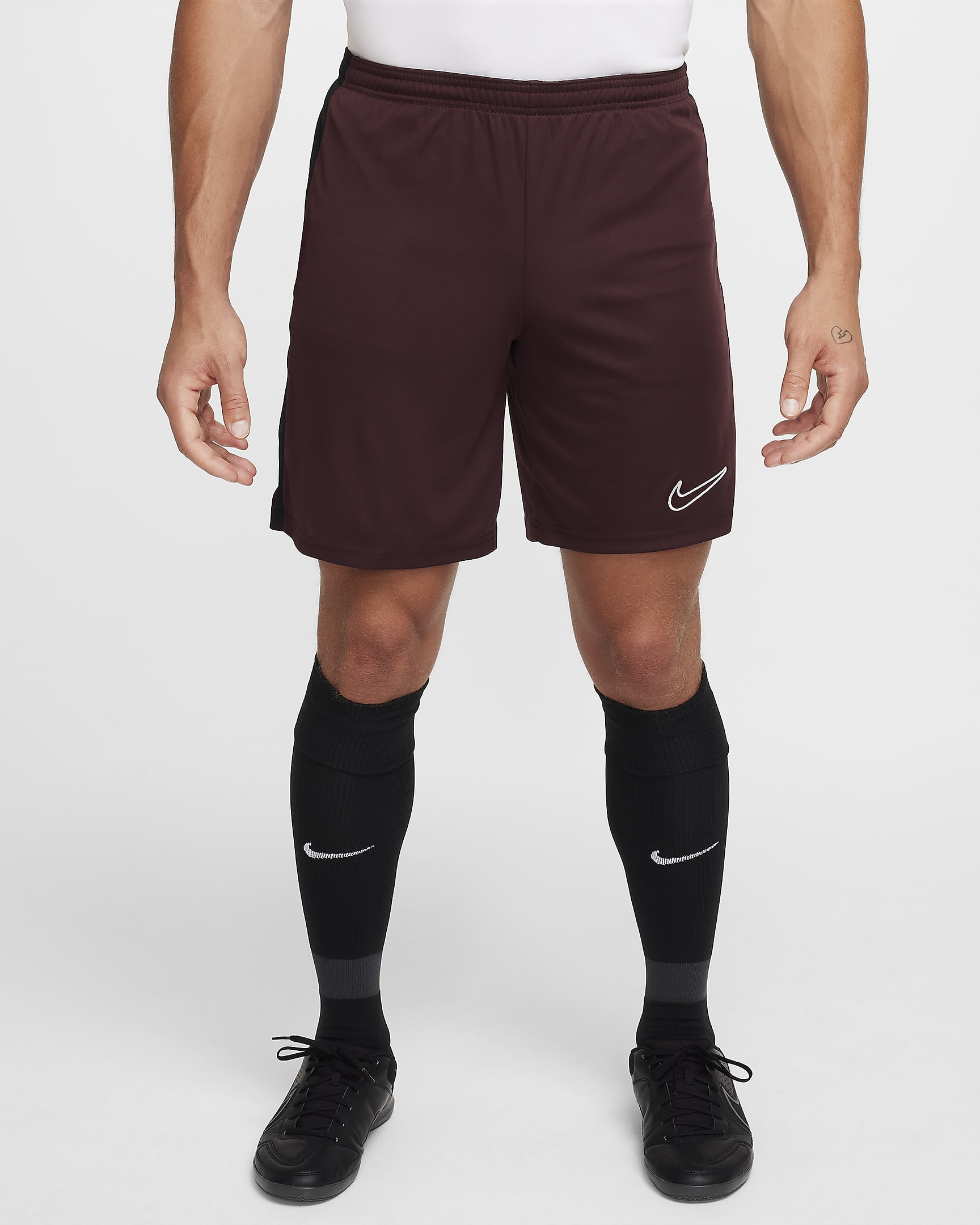 Męskie spodenki piłkarskie Dri-FIT Nike Academy - Burgundy Crush/Czerń/Biel