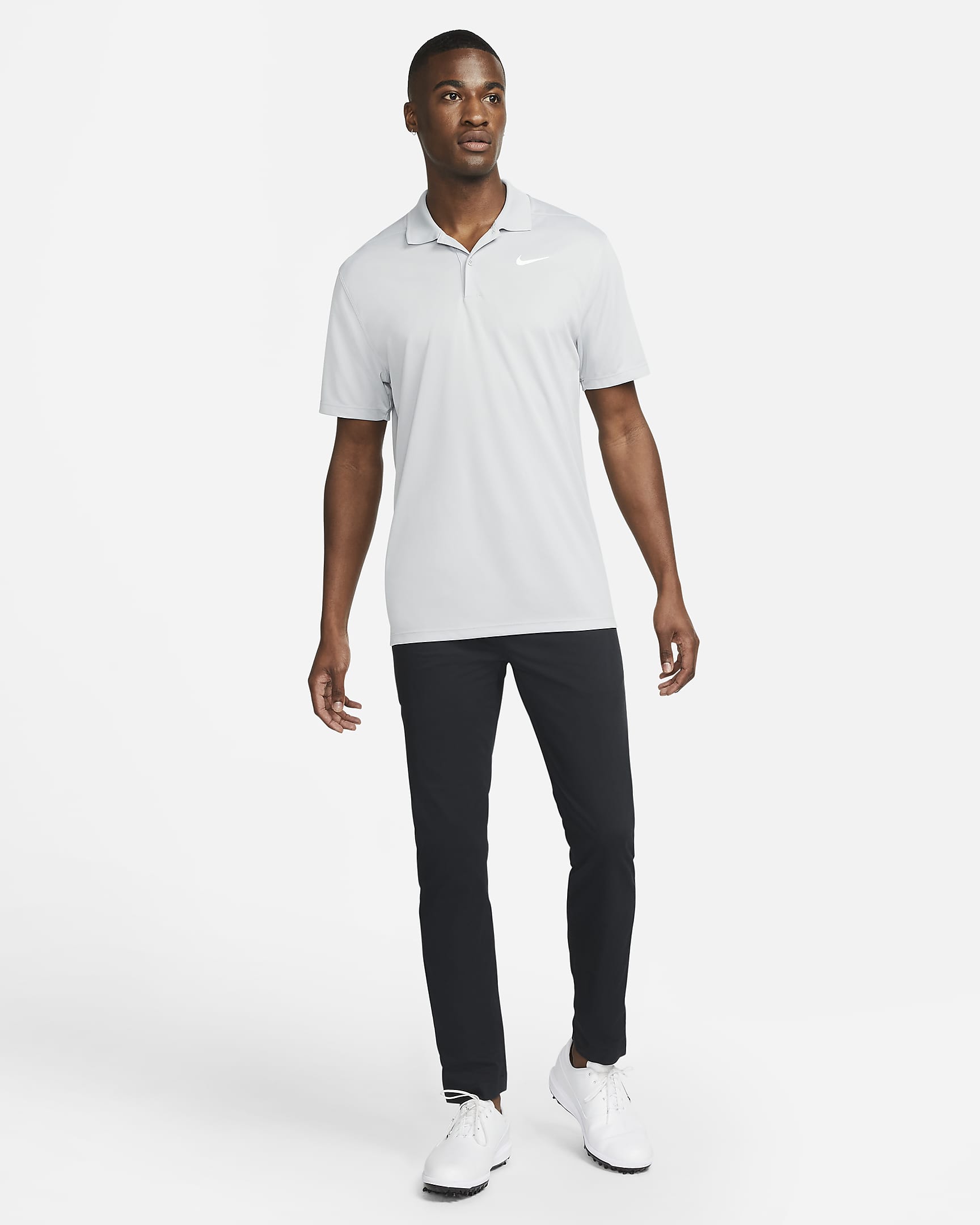 Nike Dri-FIT Victory Golf-Poloshirt für Herren - Light Smoke Grey/Weiß