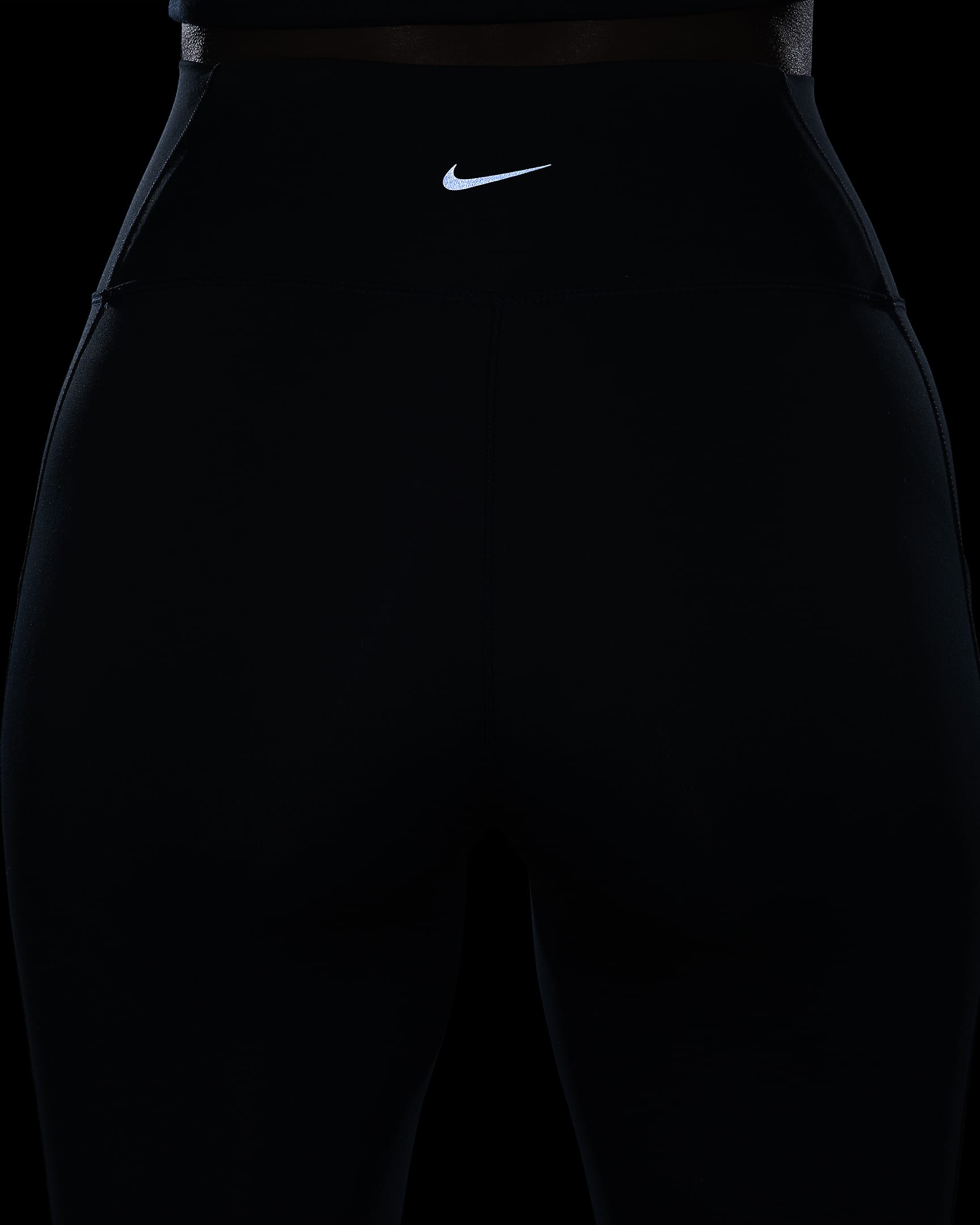 Leggings tiro alto de 7/8 con bolsillos para mujer Nike One - Azul marino militar/Negro